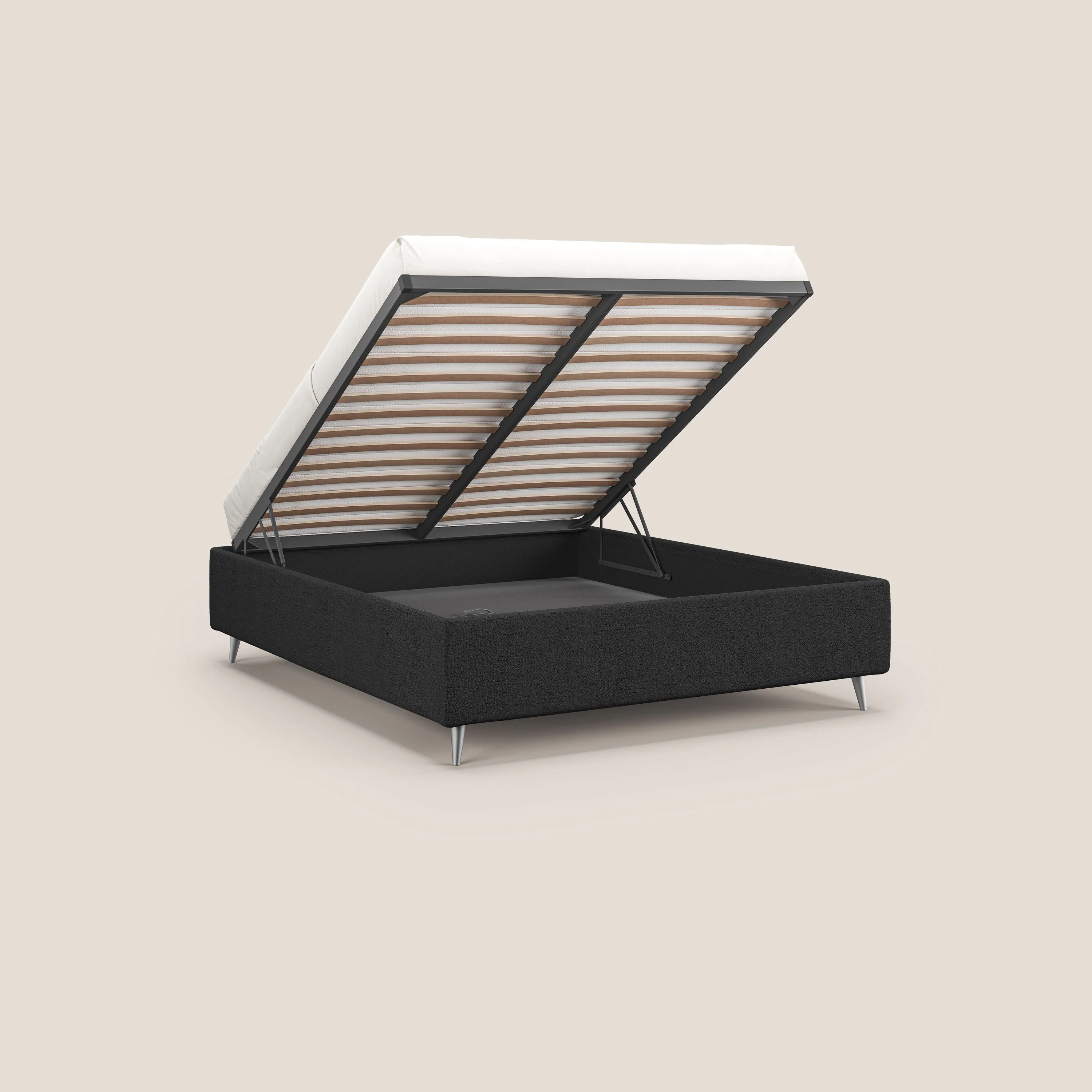 Febe sommier compact avec coffre de grande capacité en tissu imperméable T03 anthracite - Image 2