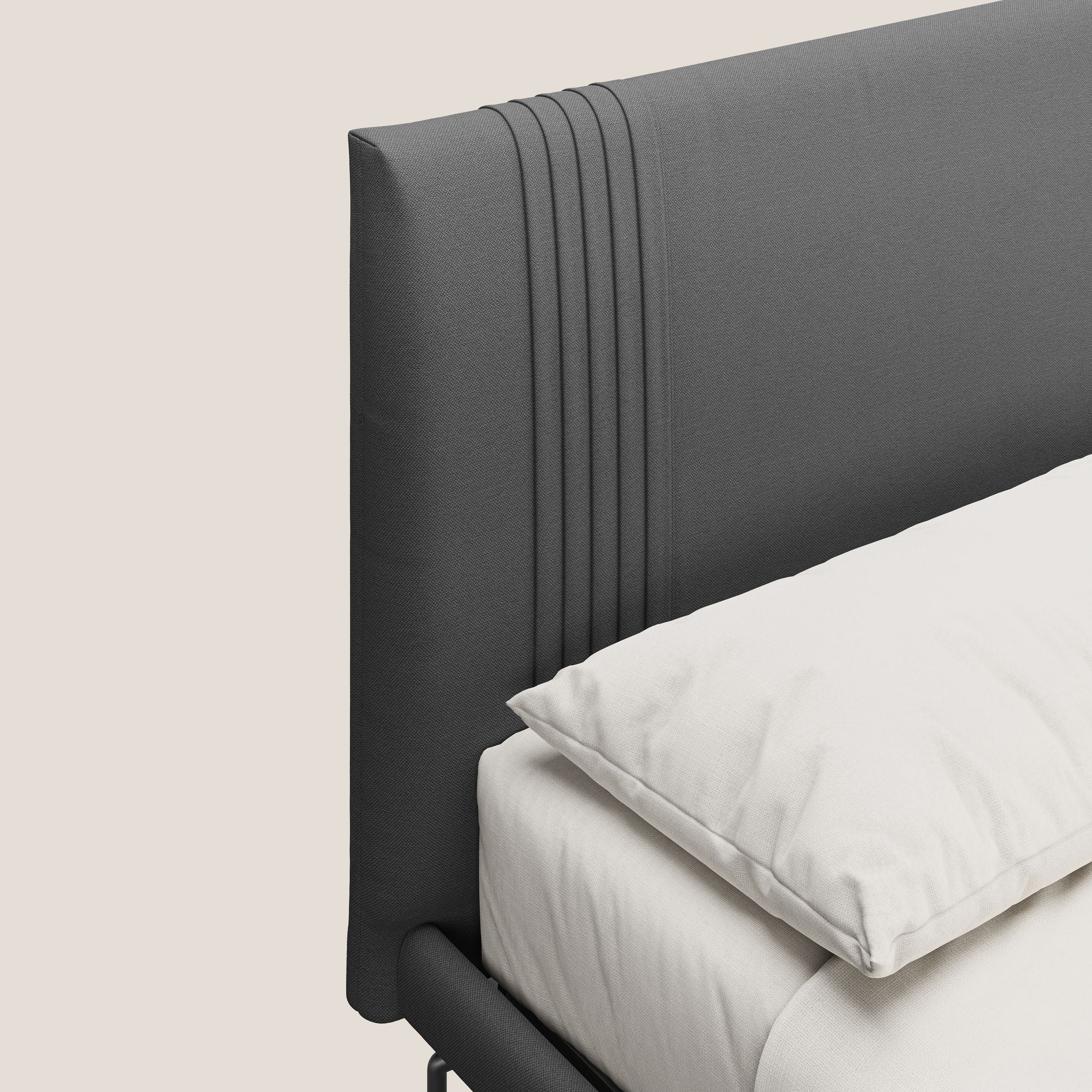 Finn lit rembourré avec pieds hauts en métal en tissu détachable T05 anthracite - Image 5