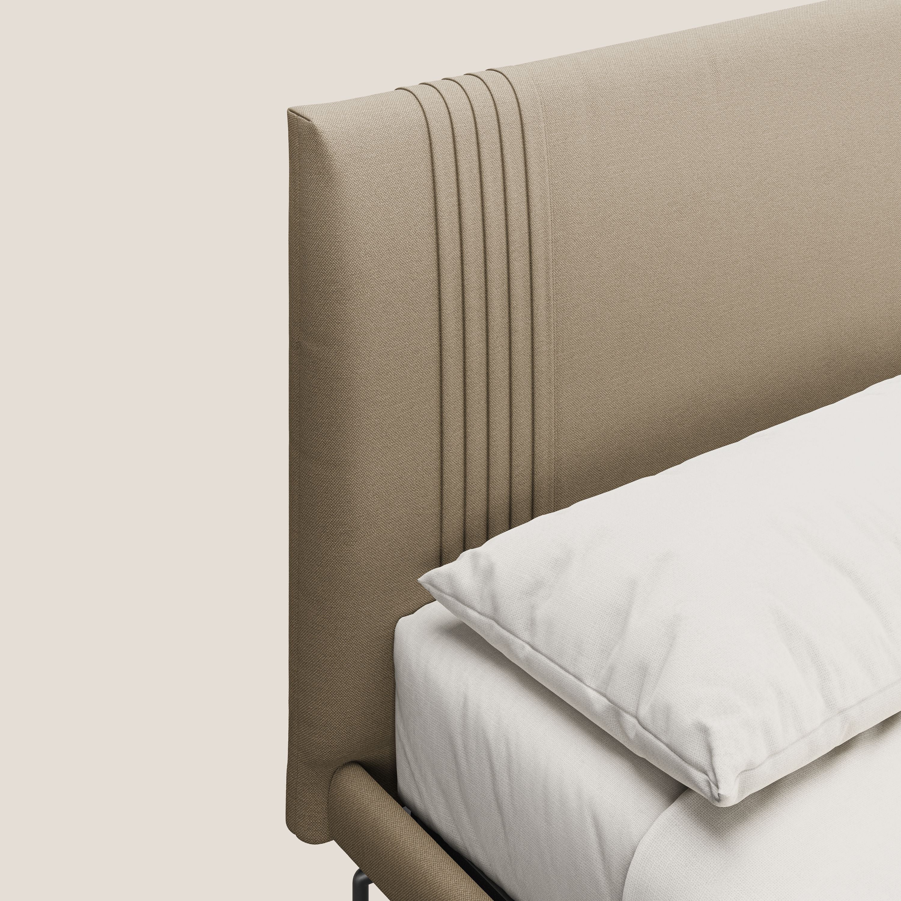 Finn lit rembourré avec pieds hauts en métal en tissu détachable T05 beige - Image 5