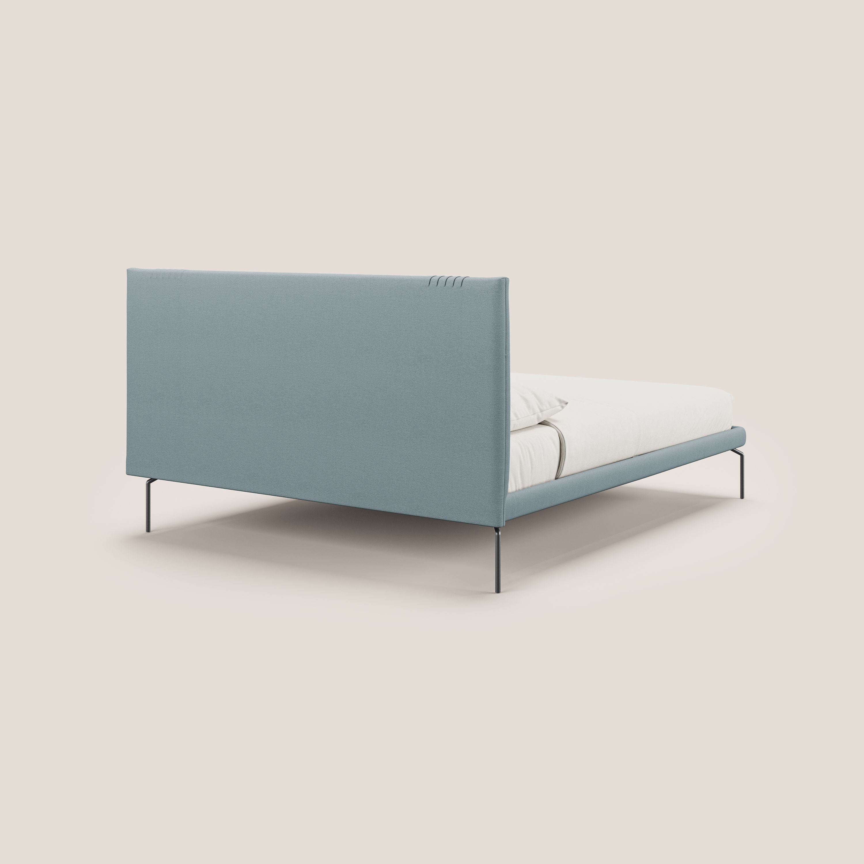 Finn lit rembourré avec pieds hauts en métal en tissu détachable T05 bleu gris - Image 5