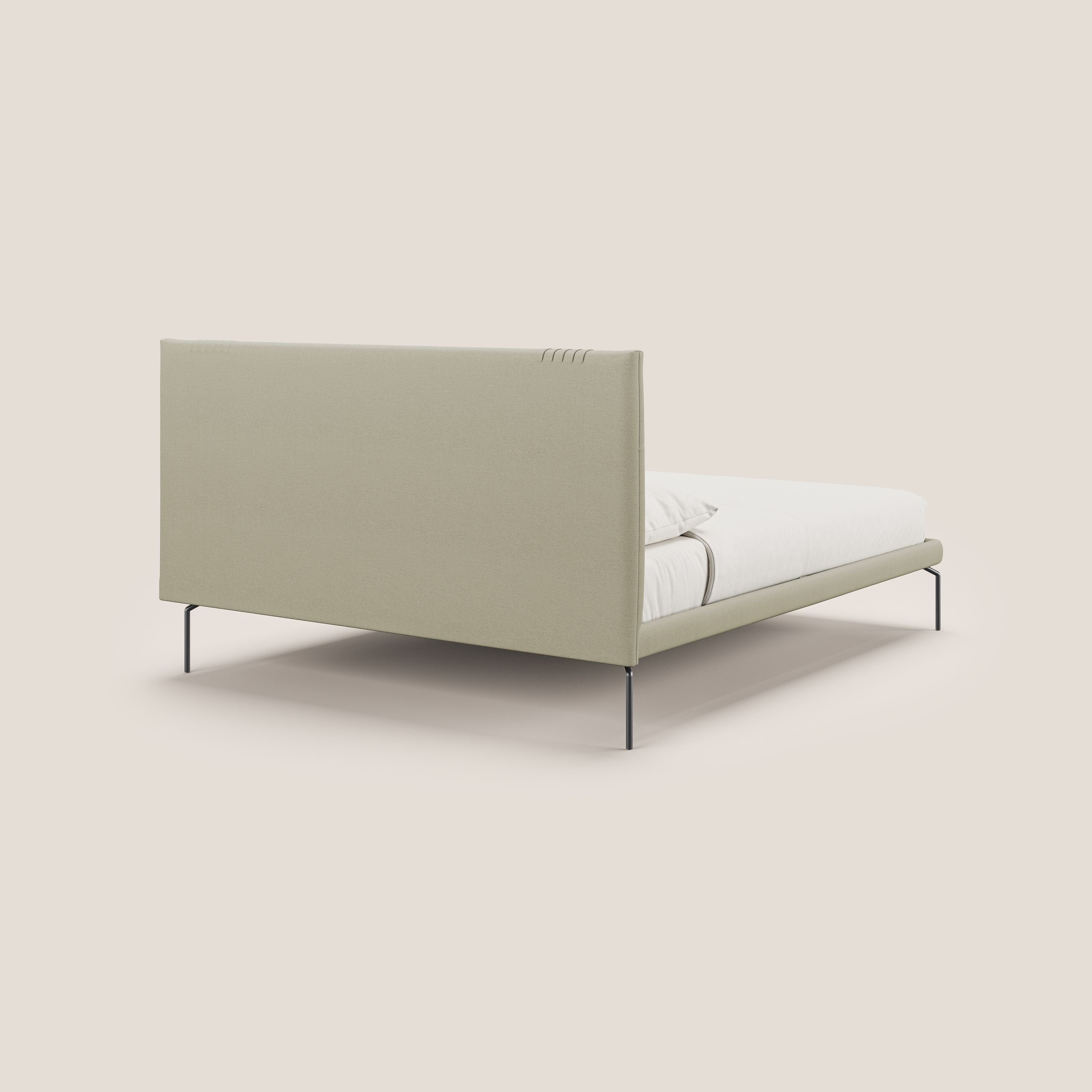Finn lit rembourré avec pieds hauts en métal en tissu détachable T05 crÚme - Image 4