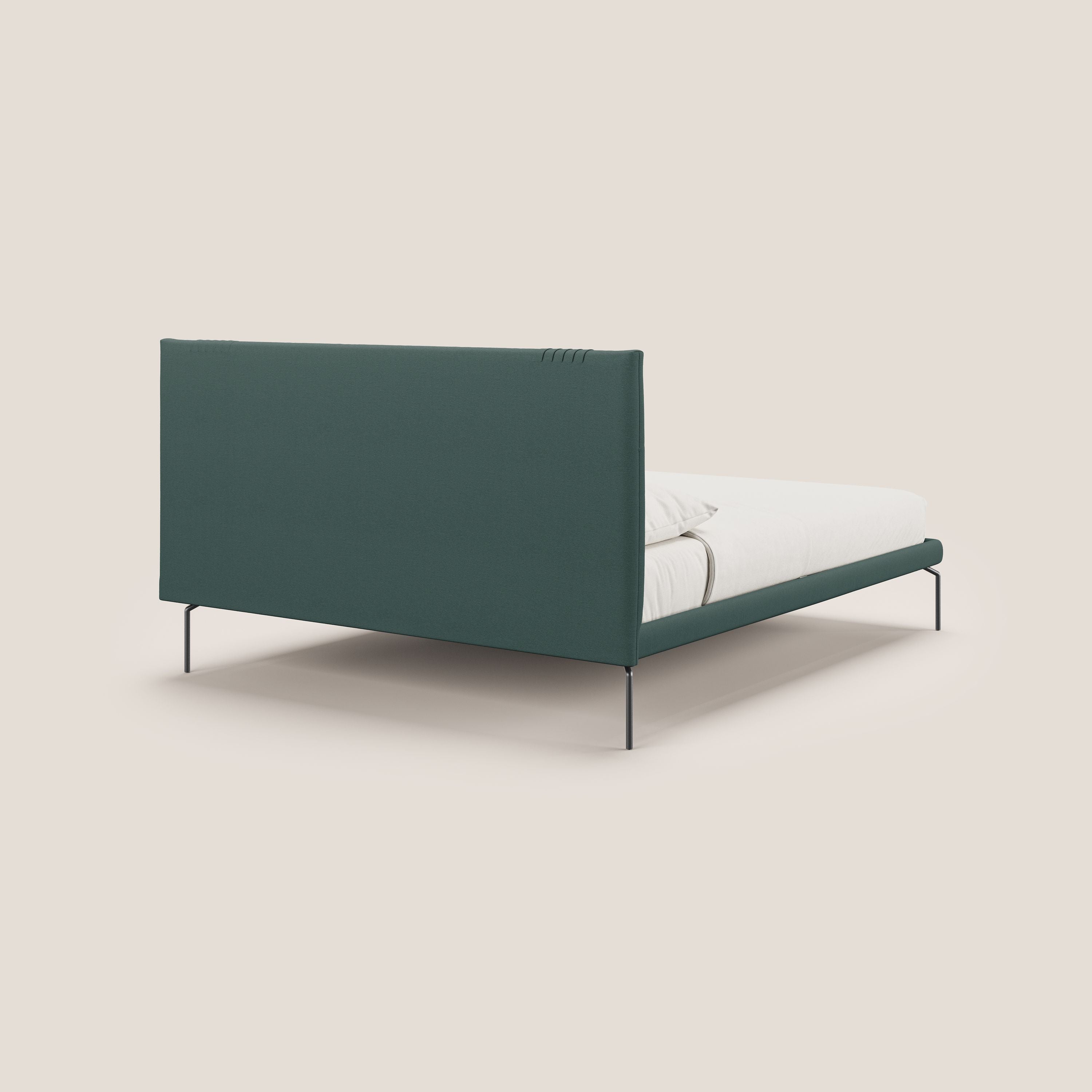 Finn lit rembourré avec pieds hauts en métal en tissu détachable T05 vert - Image 4
