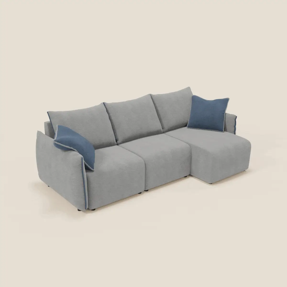 Flexar Canapé d'angle réversible avec assises coulissantes en bouclette douce imperméable T07