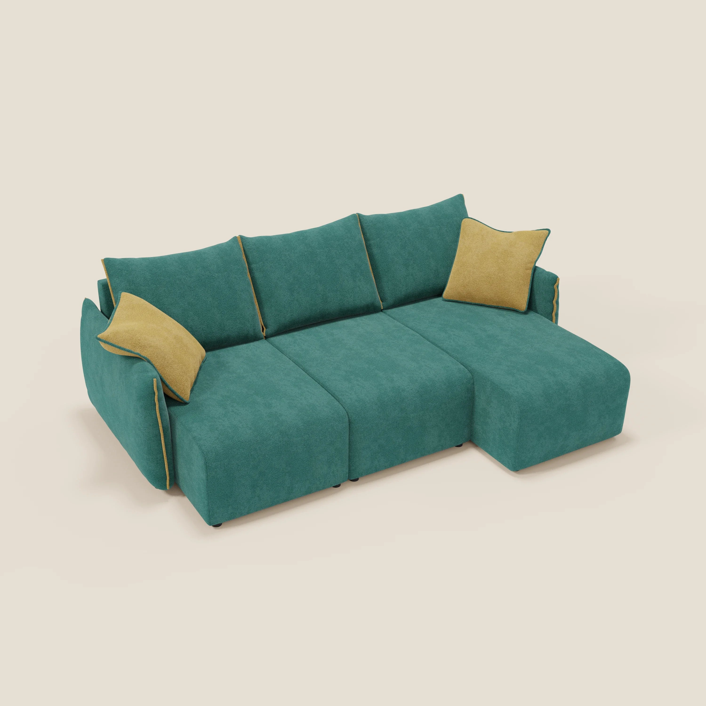 Flexar Canapé d'angle réversible avec assises coulissantes en bouclette douce imperméable T07 - Image 6