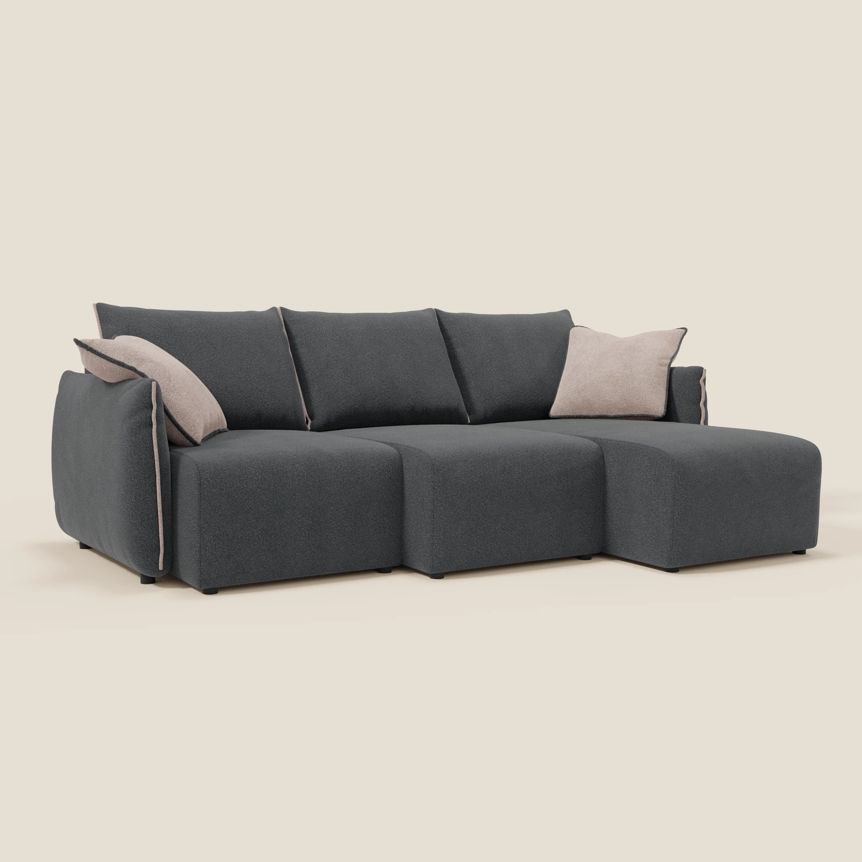 Flexar Canapé d'angle réversible avec assises coulissantes en bouclette douce imperméable T07 - Image 2