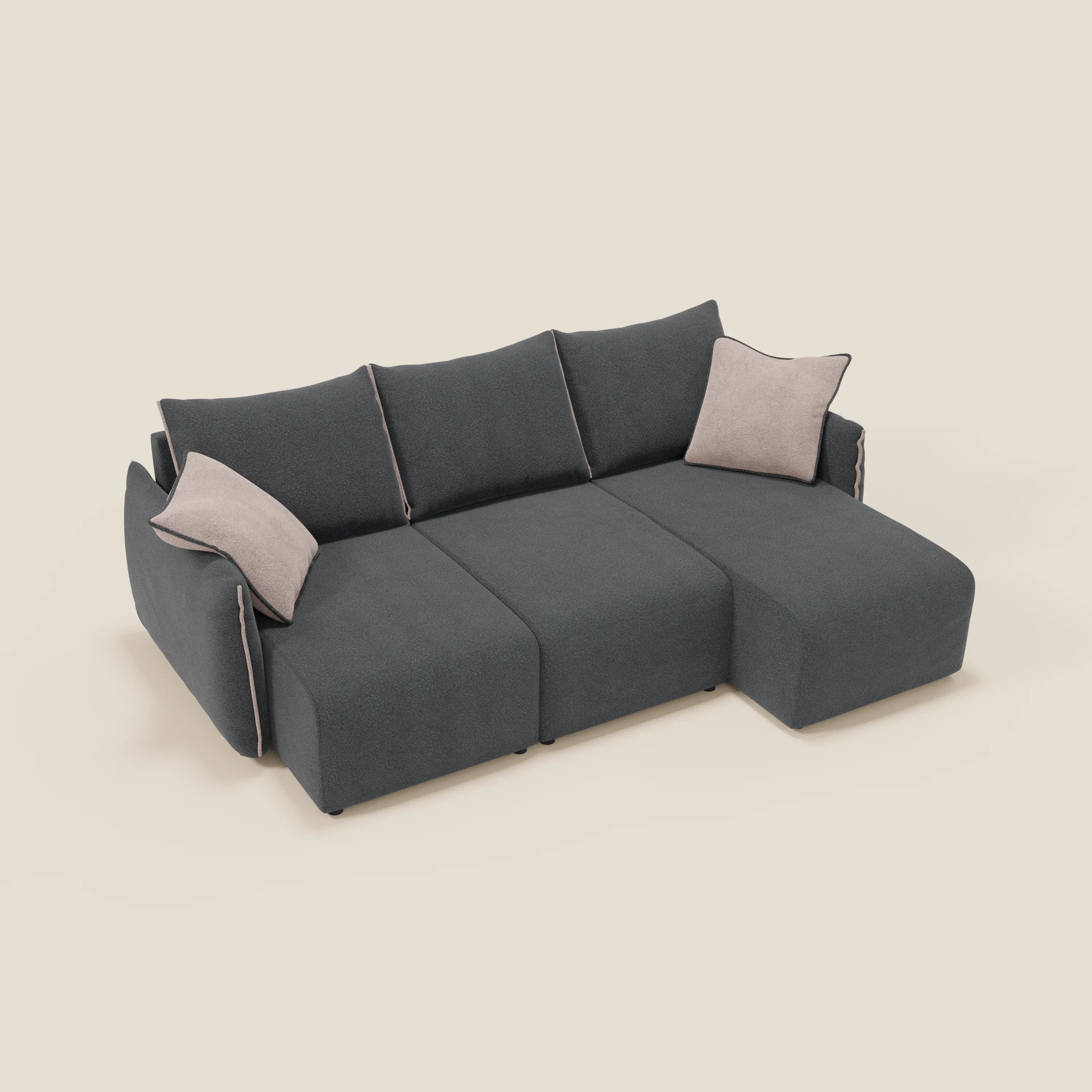 Flexar Canapé d'angle réversible avec assises coulissantes en bouclette douce imperméable T07 - Image 6
