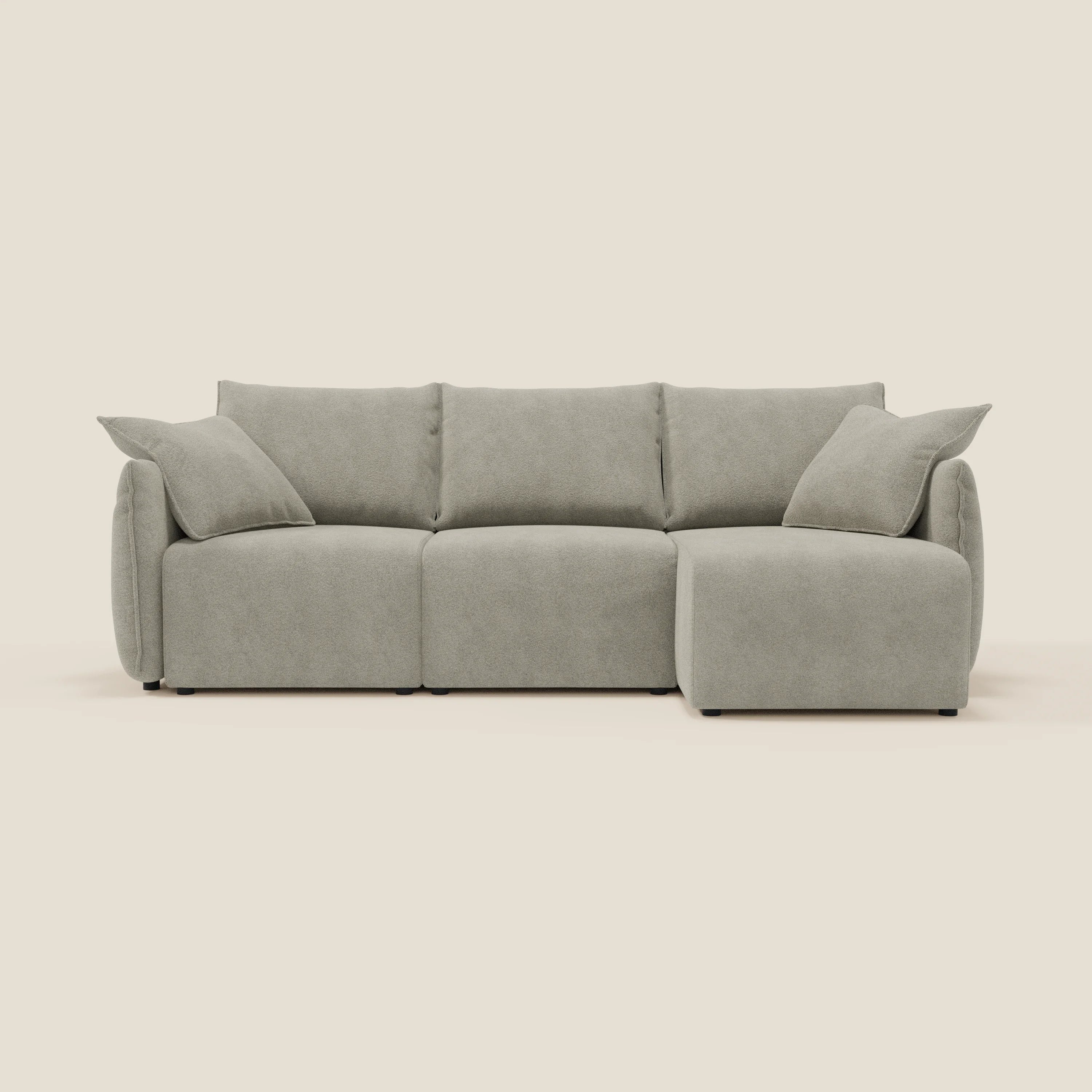 Flexar Canapé d'angle réversible avec assises coulissantes en bouclette douce imperméable T07