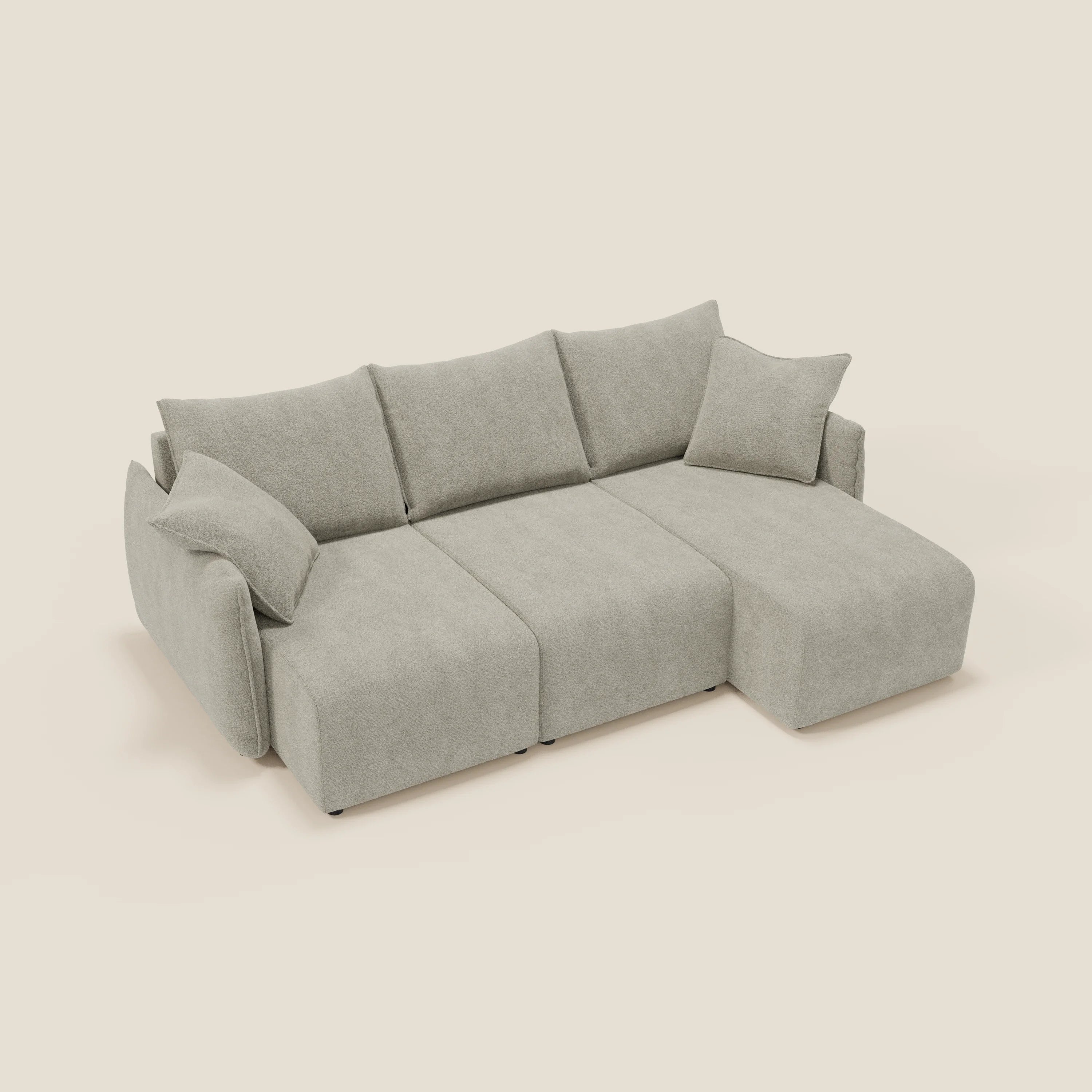 Flexar Canapé d'angle réversible avec assises coulissantes en bouclette douce imperméable T07 - Image 6