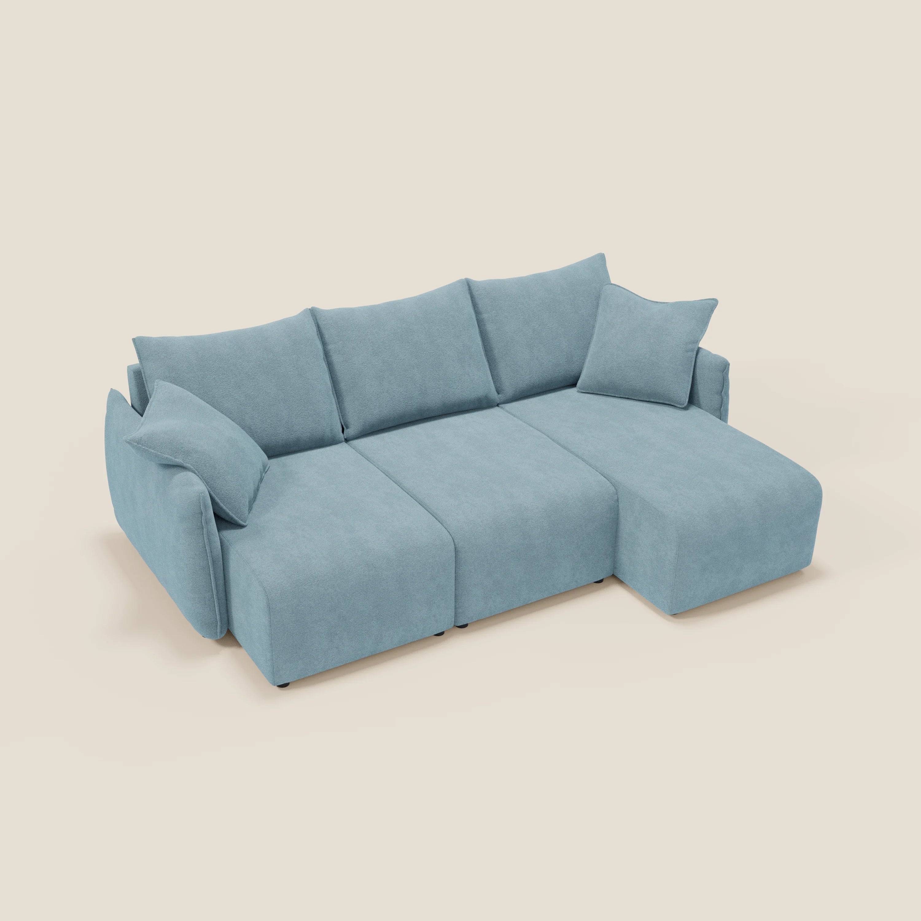Flexar Canapé d'angle réversible avec assises coulissantes en bouclette douce imperméable T07 - Image 6