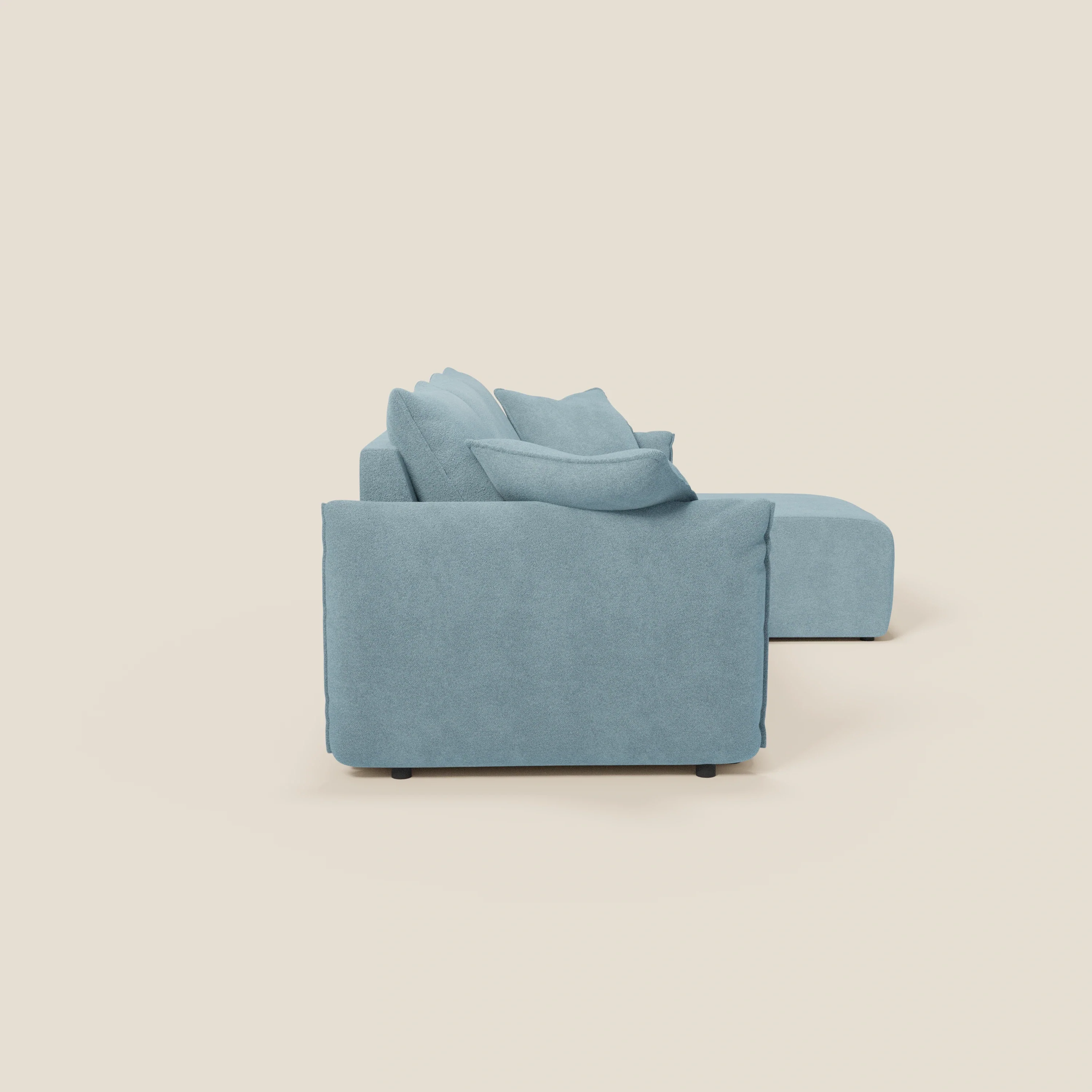 Flexar Canapé d'angle réversible avec assises coulissantes en bouclette douce imperméable T07 - Image 8