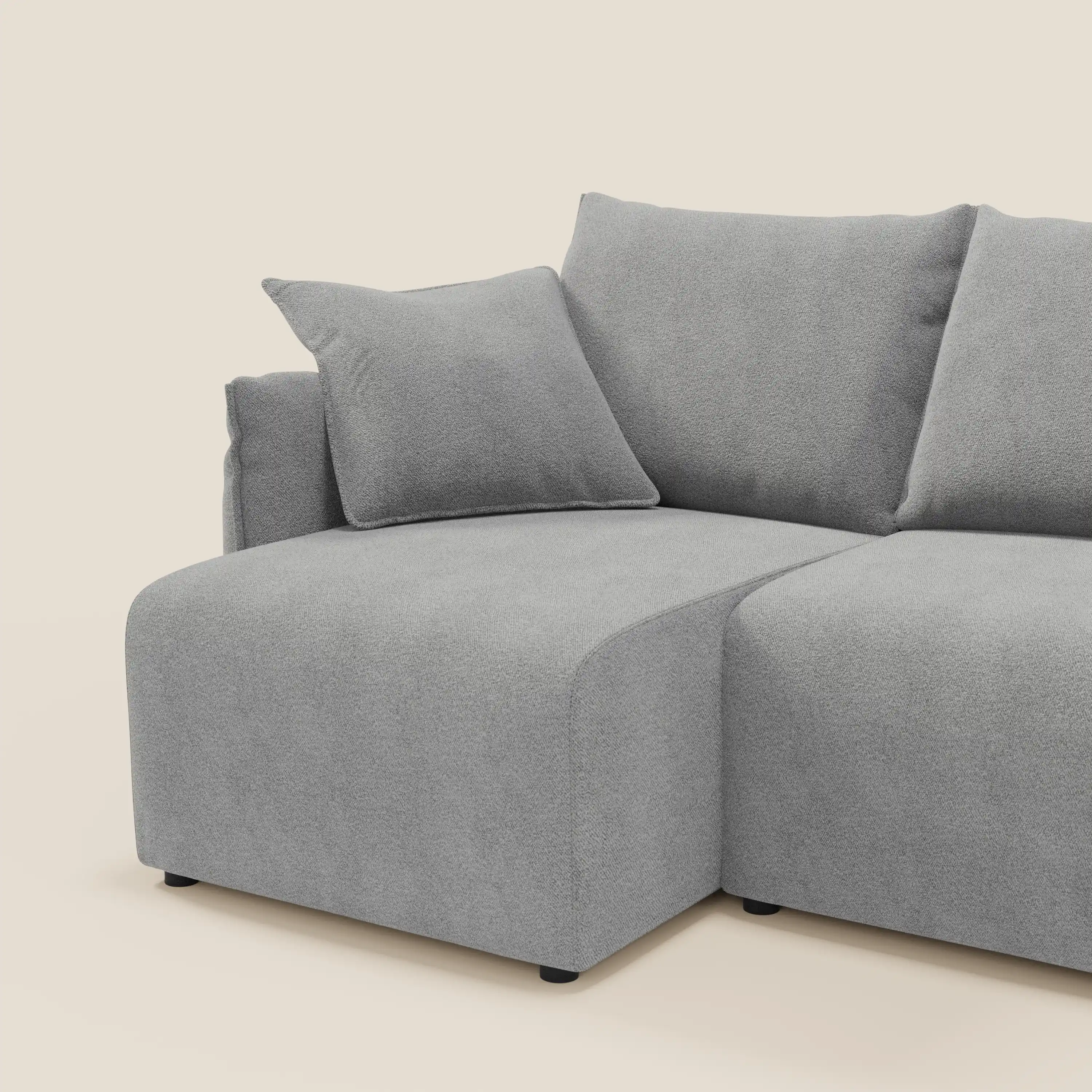 Flexar Canapé d'angle réversible avec assises coulissantes en bouclette douce imperméable T07 - Image 5
