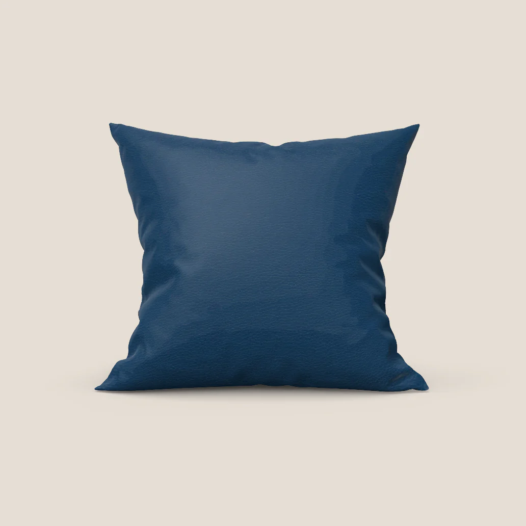 Coussin Florida disponible en plusieurs couleurs, fabriqué en simili cuir résistant et imperméable T04 bleu