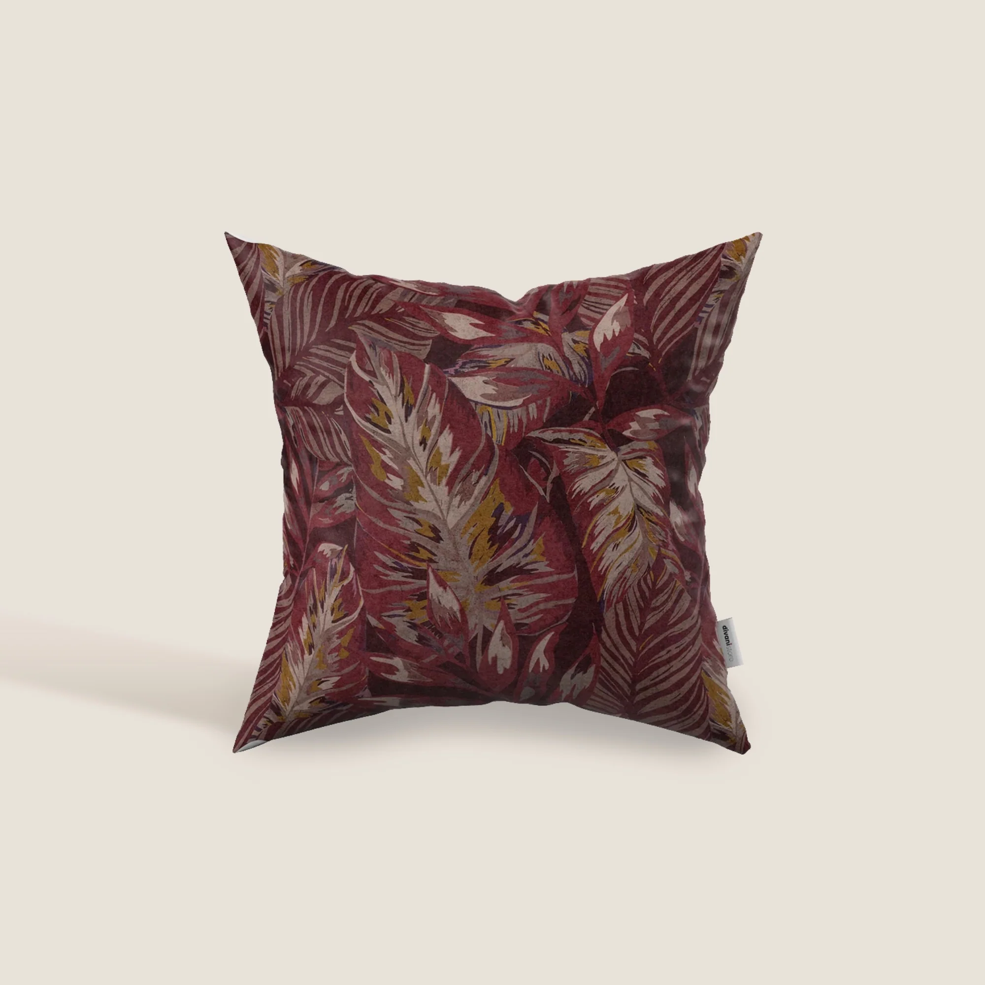 Forest coussins collection en velours imperméable rouge