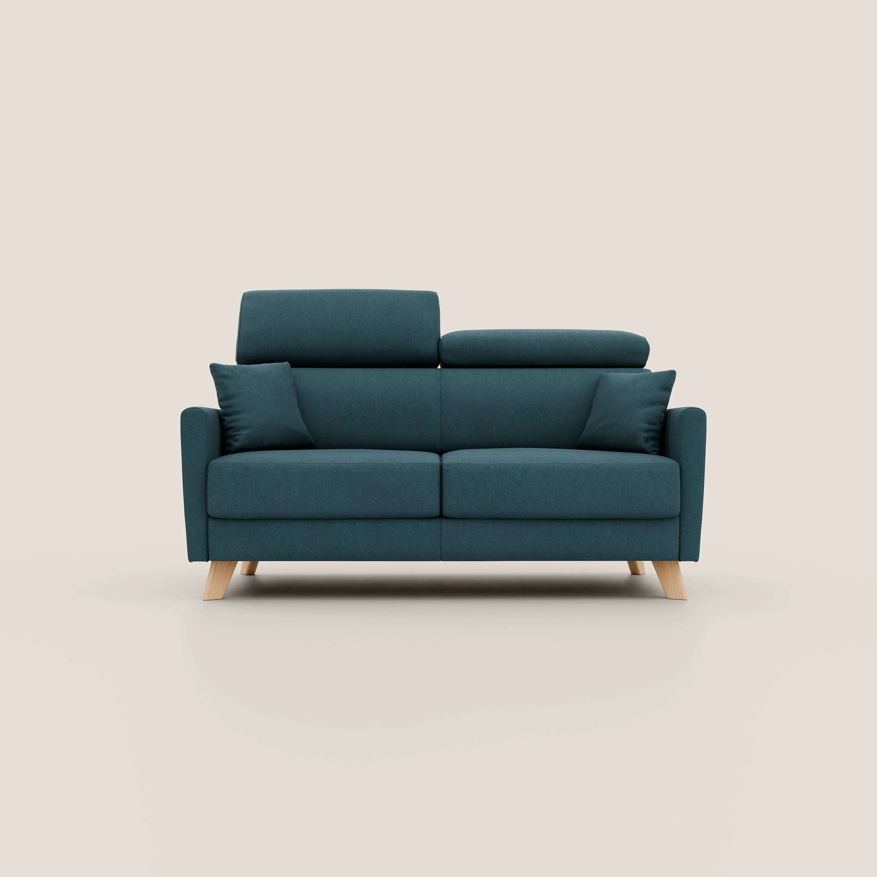 Francy canapé convertible avec têtières réglables en tissu détachable T17 bleu canard