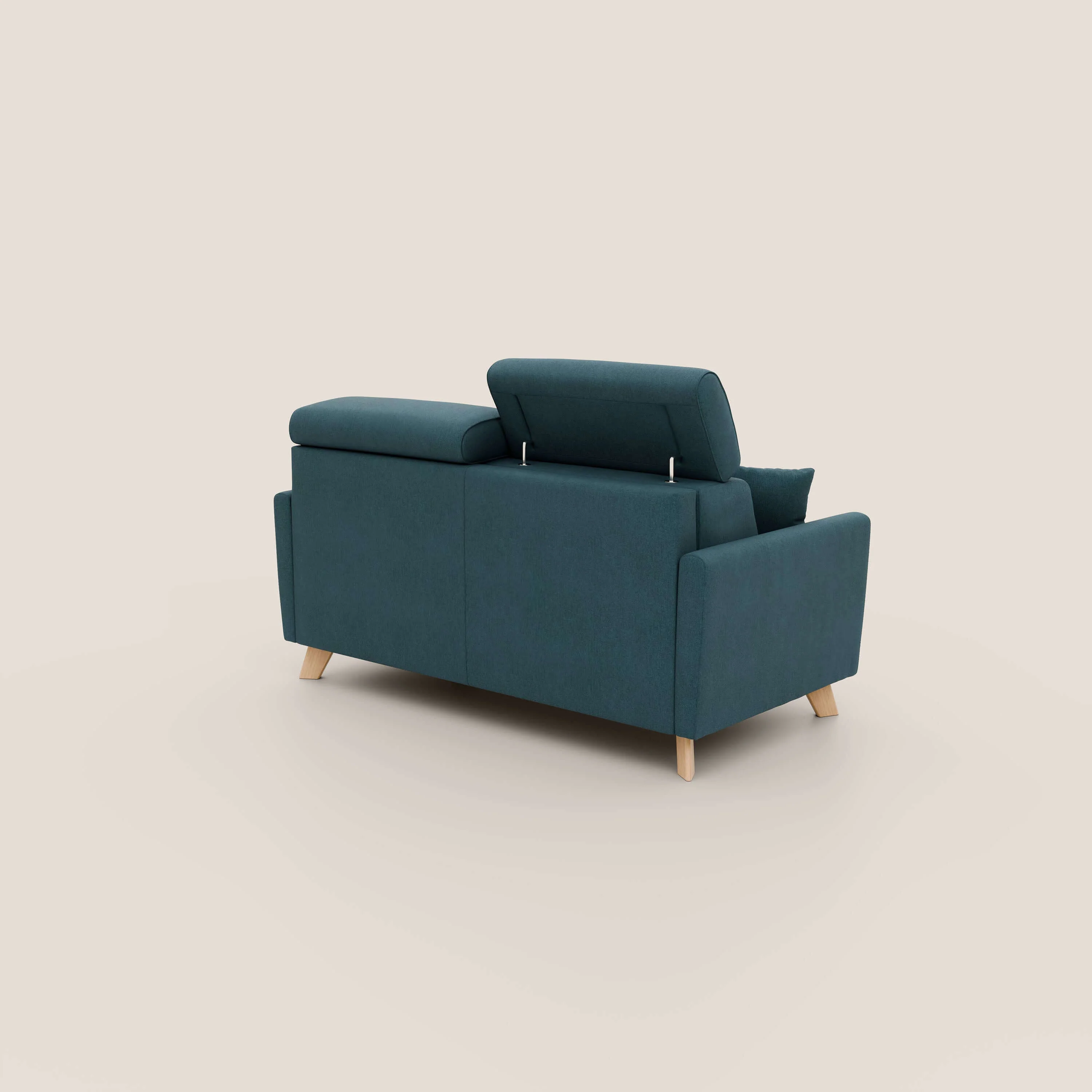 Francy canapé convertible avec têtières réglables en tissu détachable T17 bleu canard - Image 4
