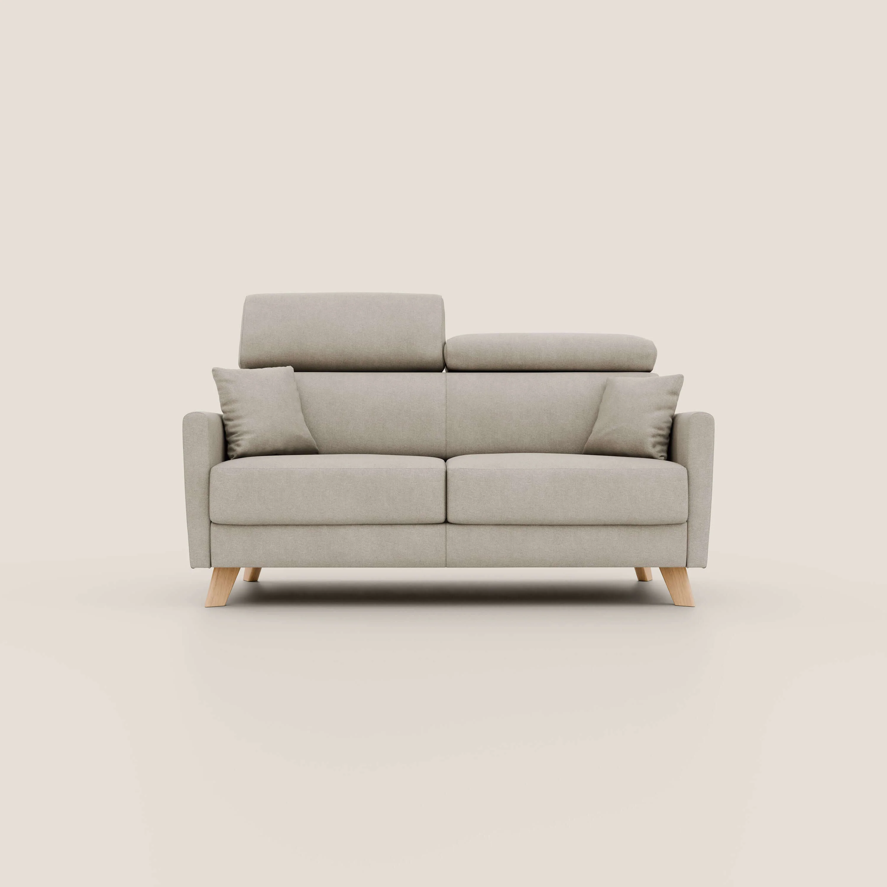 Francy canapé convertible avec têtières réglables en tissu détachable T17 crème