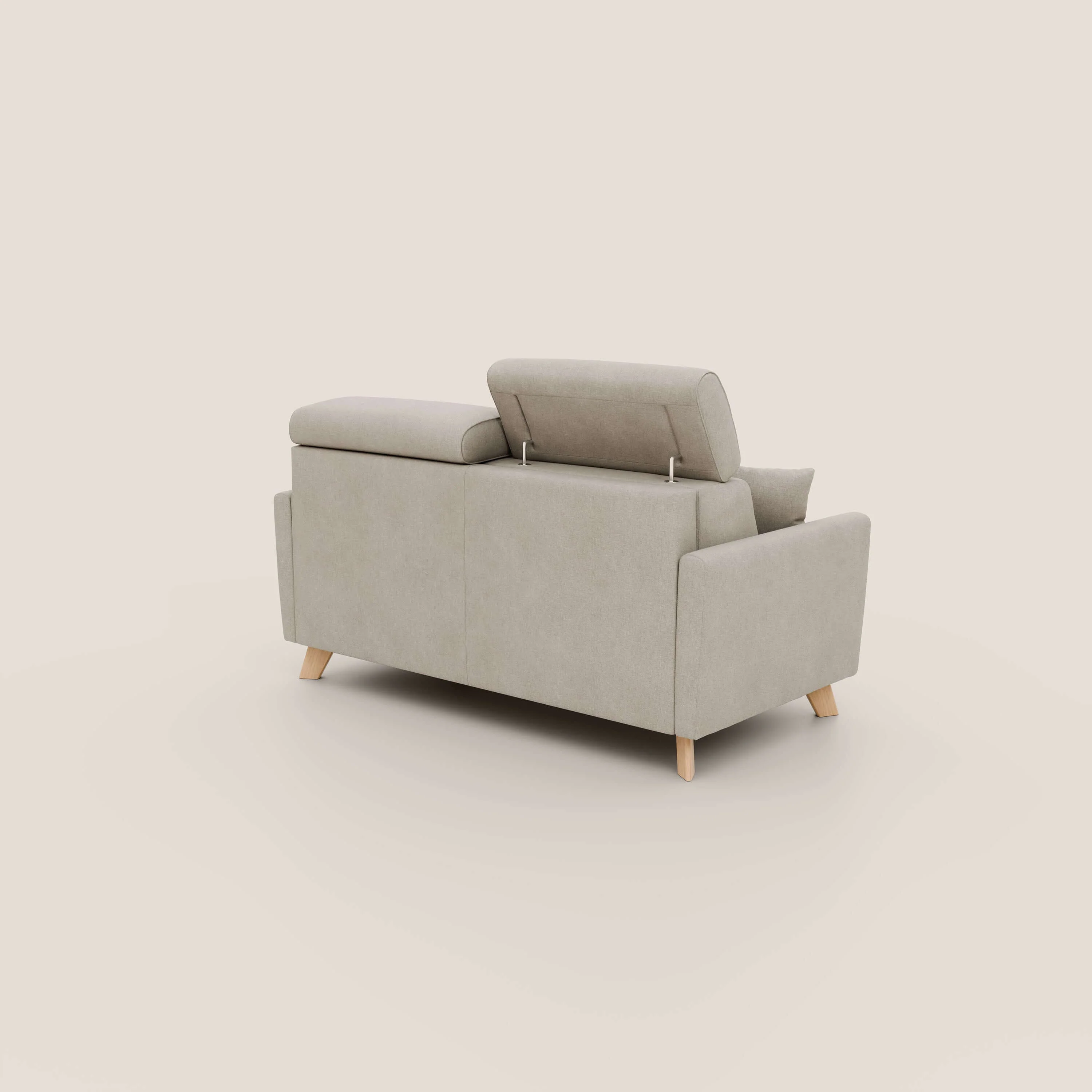 Francy canapé convertible avec têtières réglables en tissu détachable T17 crème - Image 4