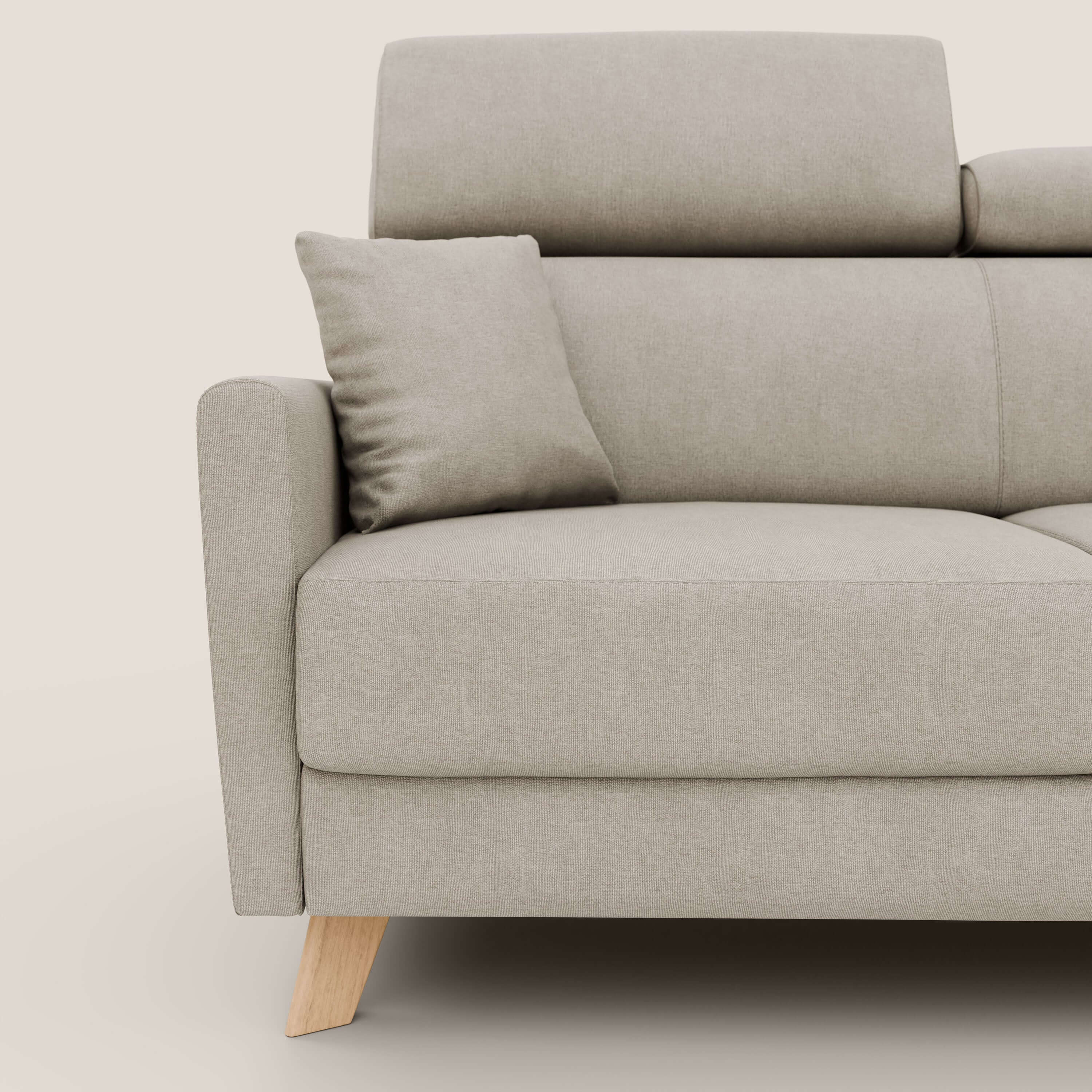 Francy canapé convertible avec têtières réglables en tissu détachable T17 crème - Image 7