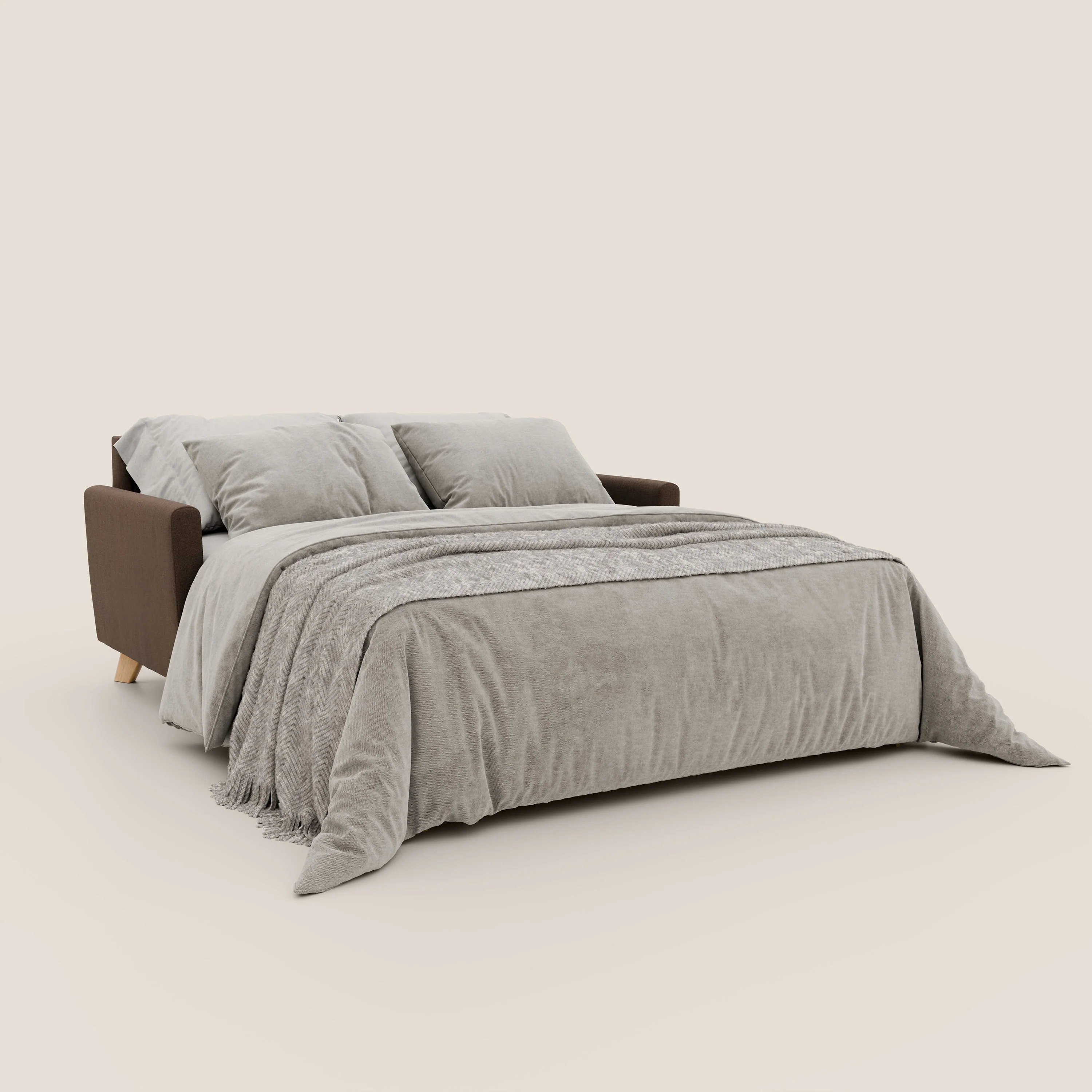 Francy canapé convertible avec têtières réglables en tissu détachable T17 marron - Image 2