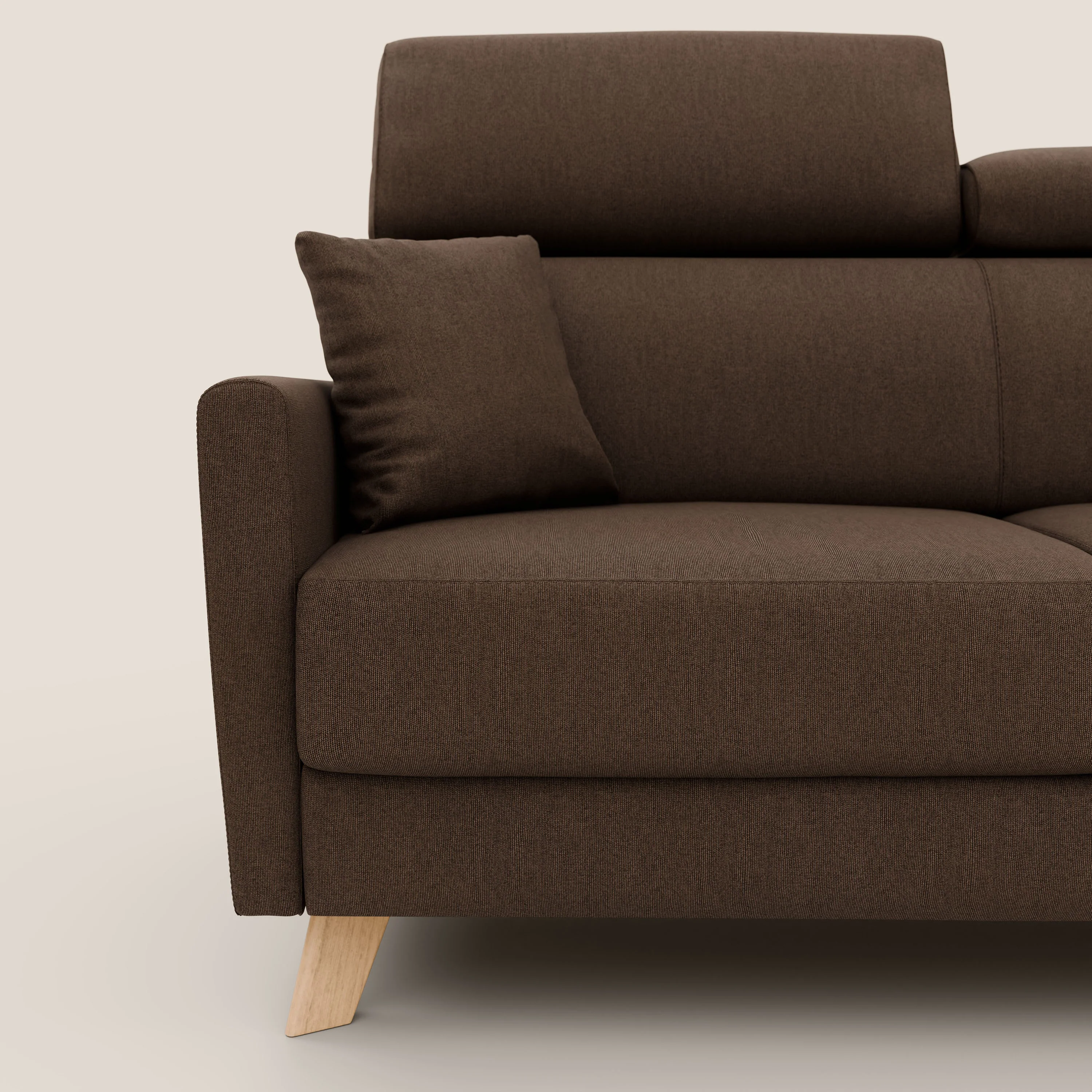 Francy canapé convertible avec têtières réglables en tissu détachable T17 marron - Image 7