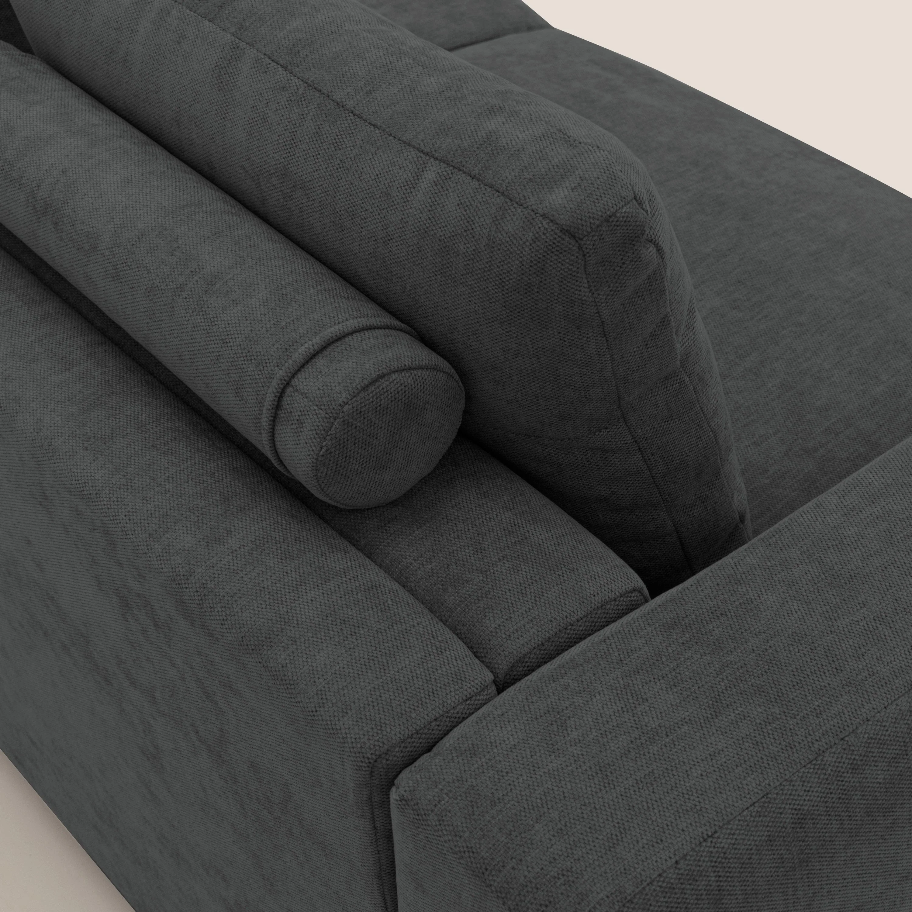 Freia Canapé convertible minimaliste matelas h15cm aux dossiers moelleux en tissu imperméable T14 anthracite - Image 4