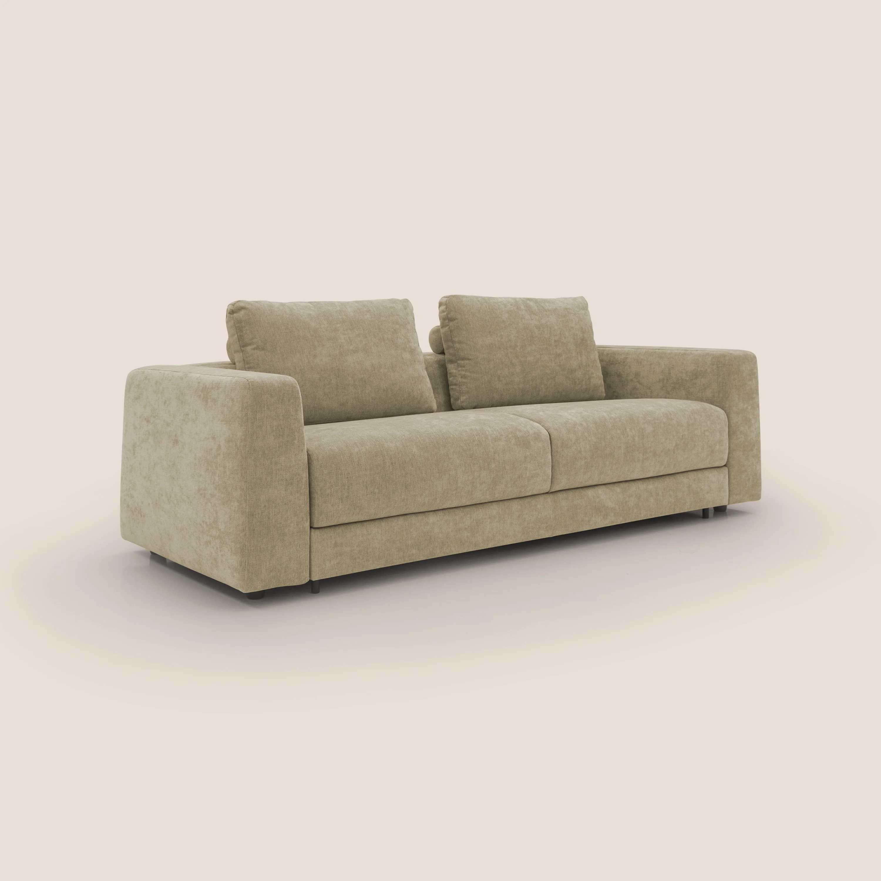 Freia Canapé convertible minimaliste matelas h15cm aux dossiers moelleux en tissu imperméable T14 beige - Image 3