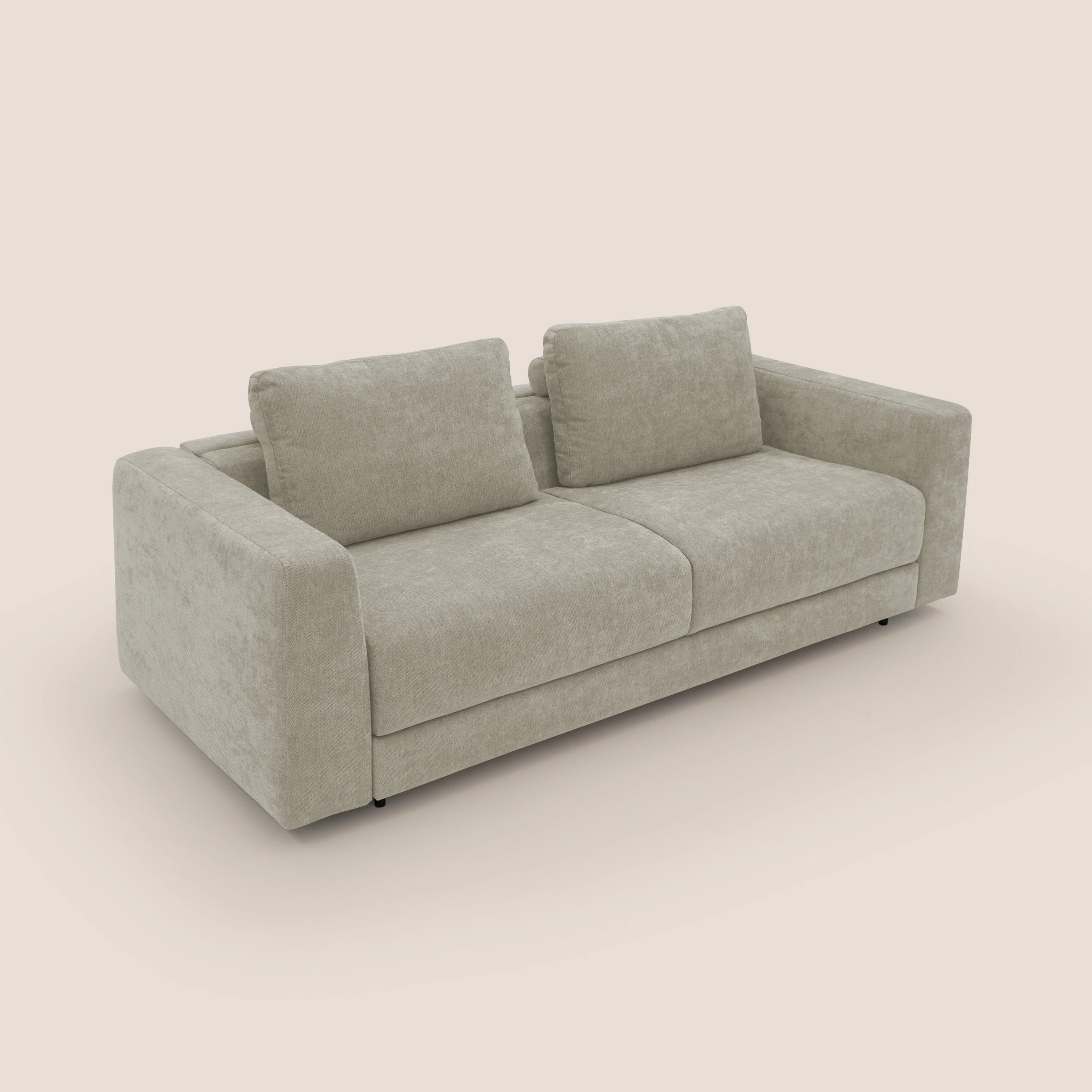 Freia Canapé convertible minimaliste matelas h15cm aux dossiers moelleux en tissu imperméable T14 crème - Image 6