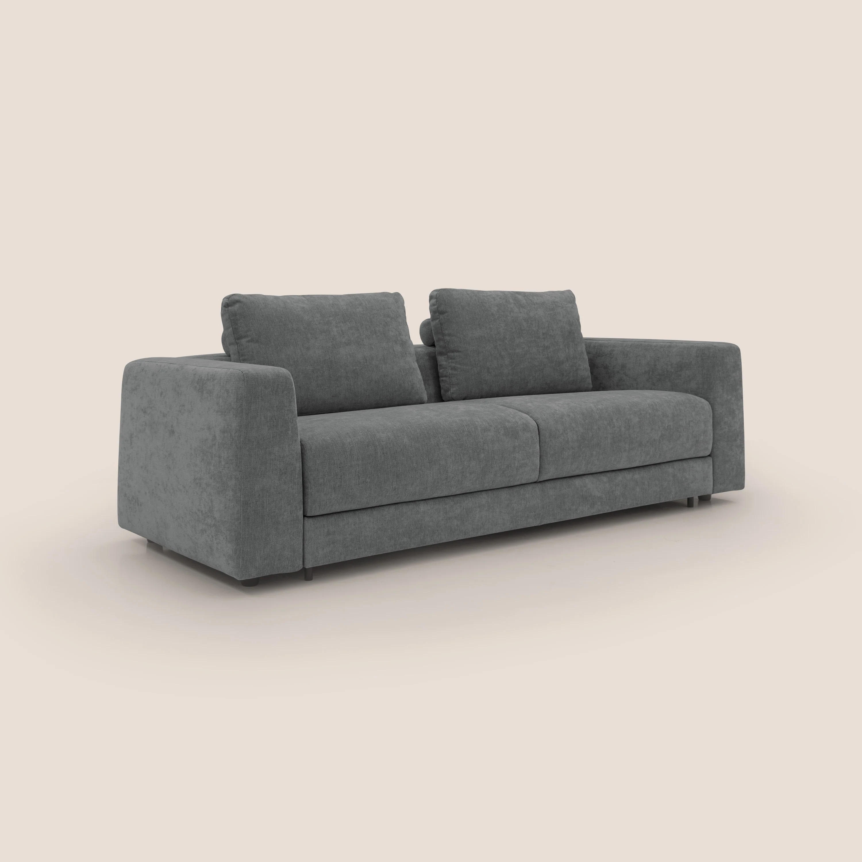 Freia Canapé convertible minimaliste matelas h15cm aux dossiers moelleux en tissu imperméable T14 gris - Image 3