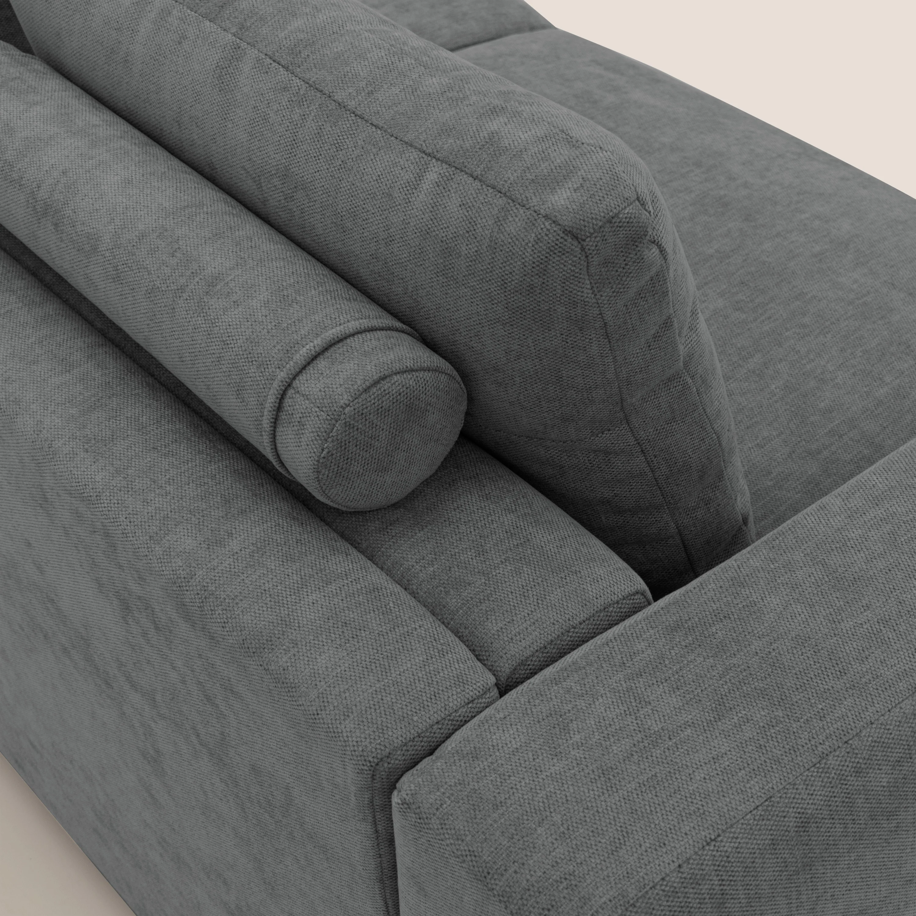 Freia Canapé convertible minimaliste matelas h15cm aux dossiers moelleux en tissu imperméable T14 gris - Image 4