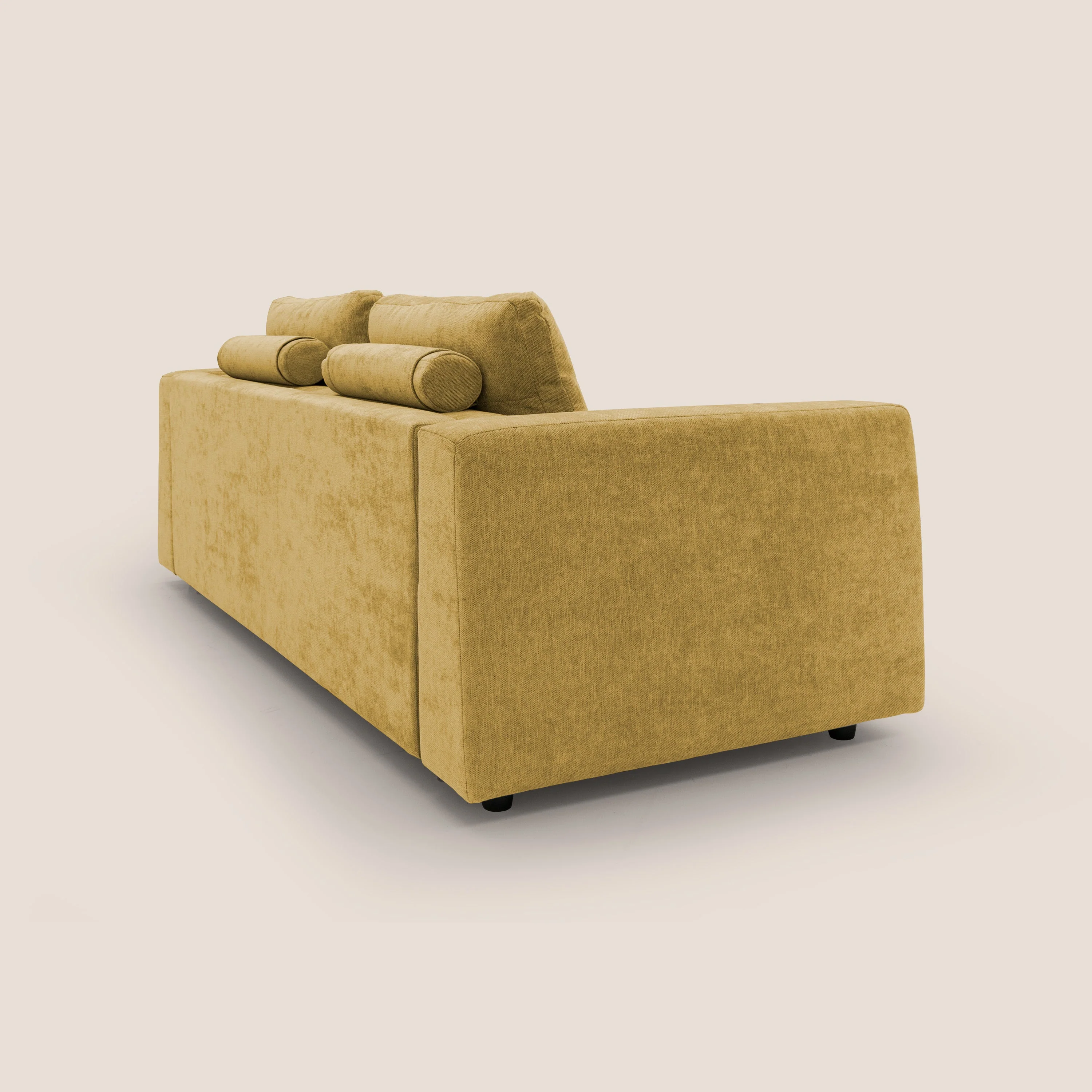 Freia Canapé convertible minimaliste matelas h15cm aux dossiers moelleux en tissu imperméable T14 jaune - Image 9