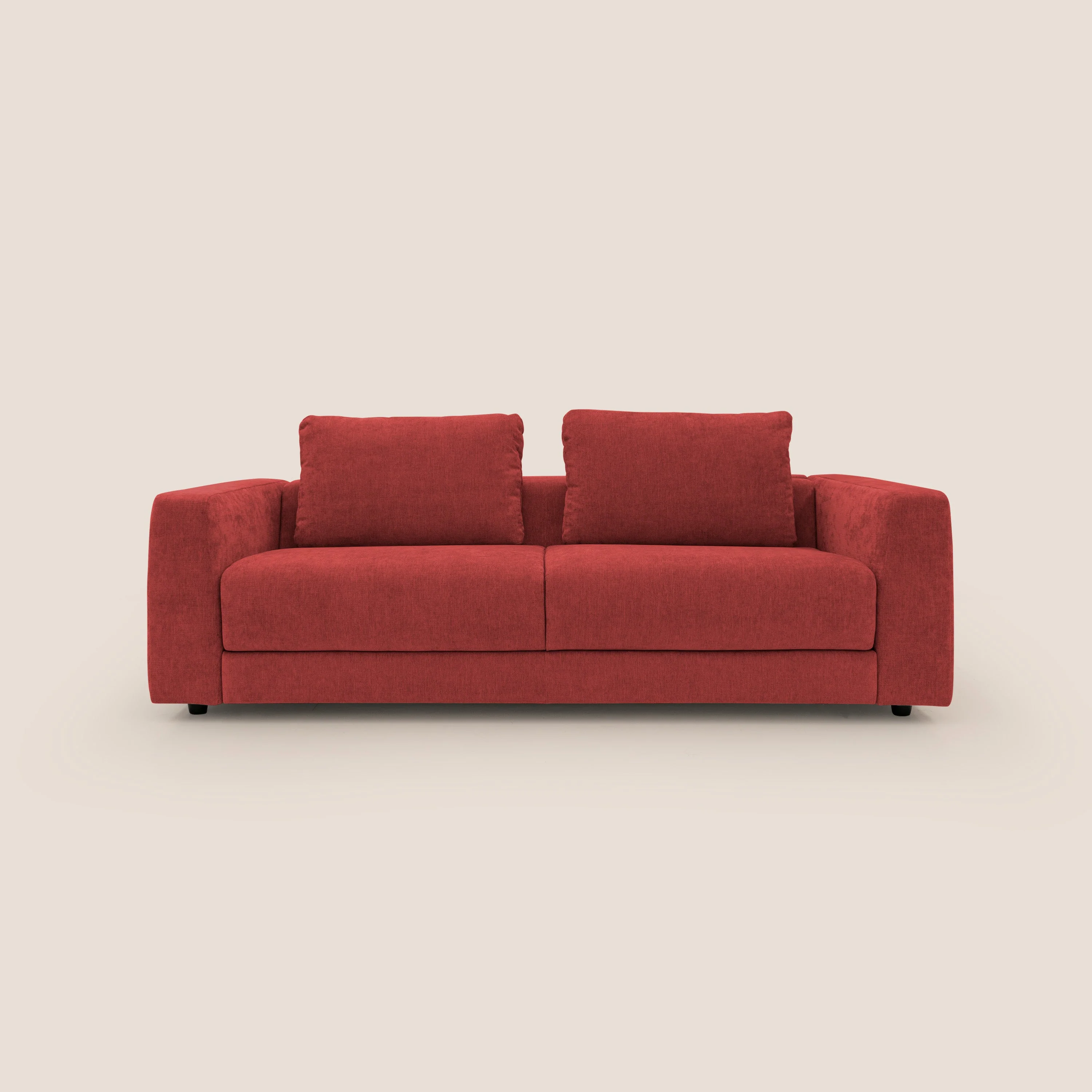 Freia Canapé convertible minimaliste matelas h15cm aux dossiers moelleux en tissu imperméable T14 rouge