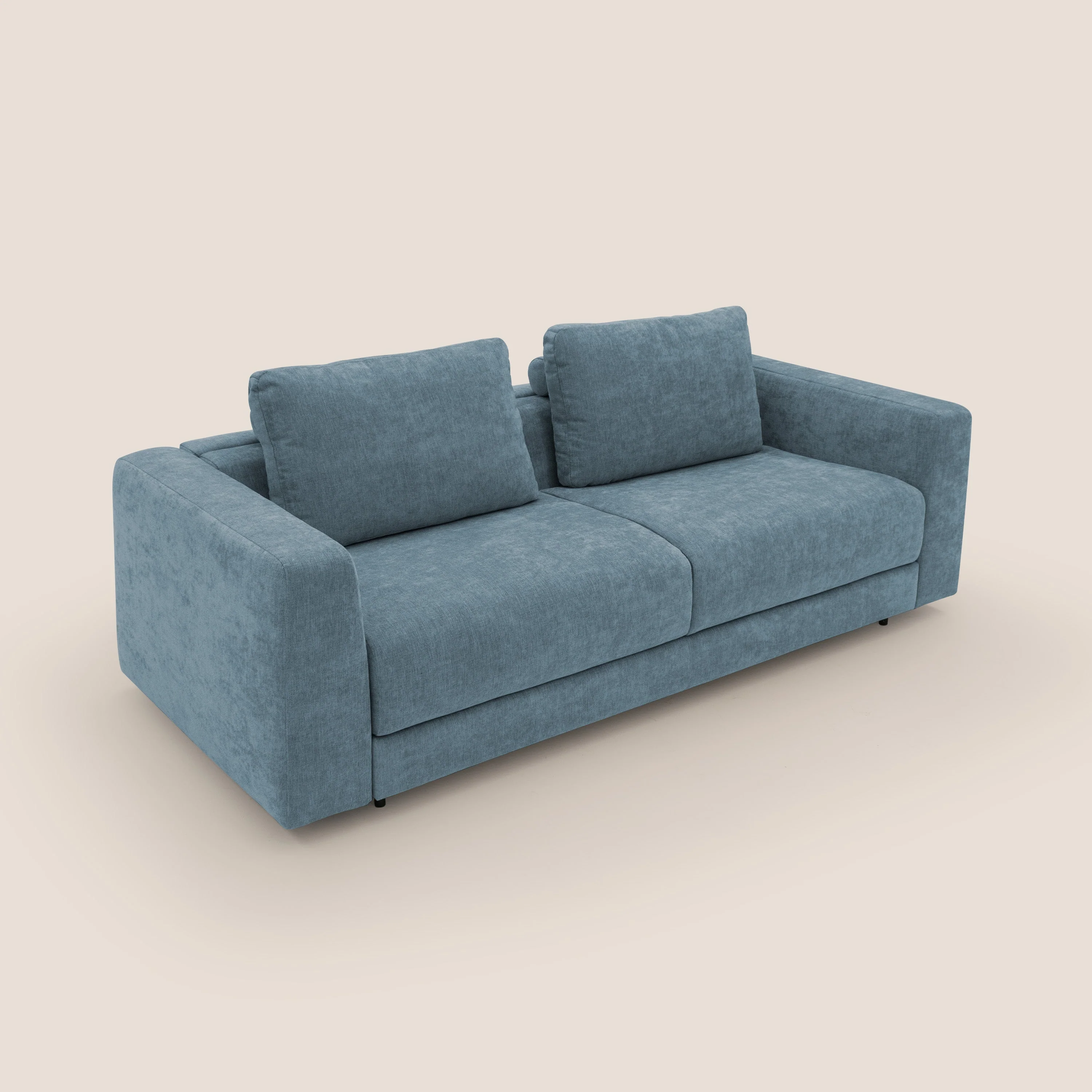 Freia Canapé convertible minimaliste matelas h15cm aux dossiers moelleux en tissu imperméable T14 sucre glace - Image 6