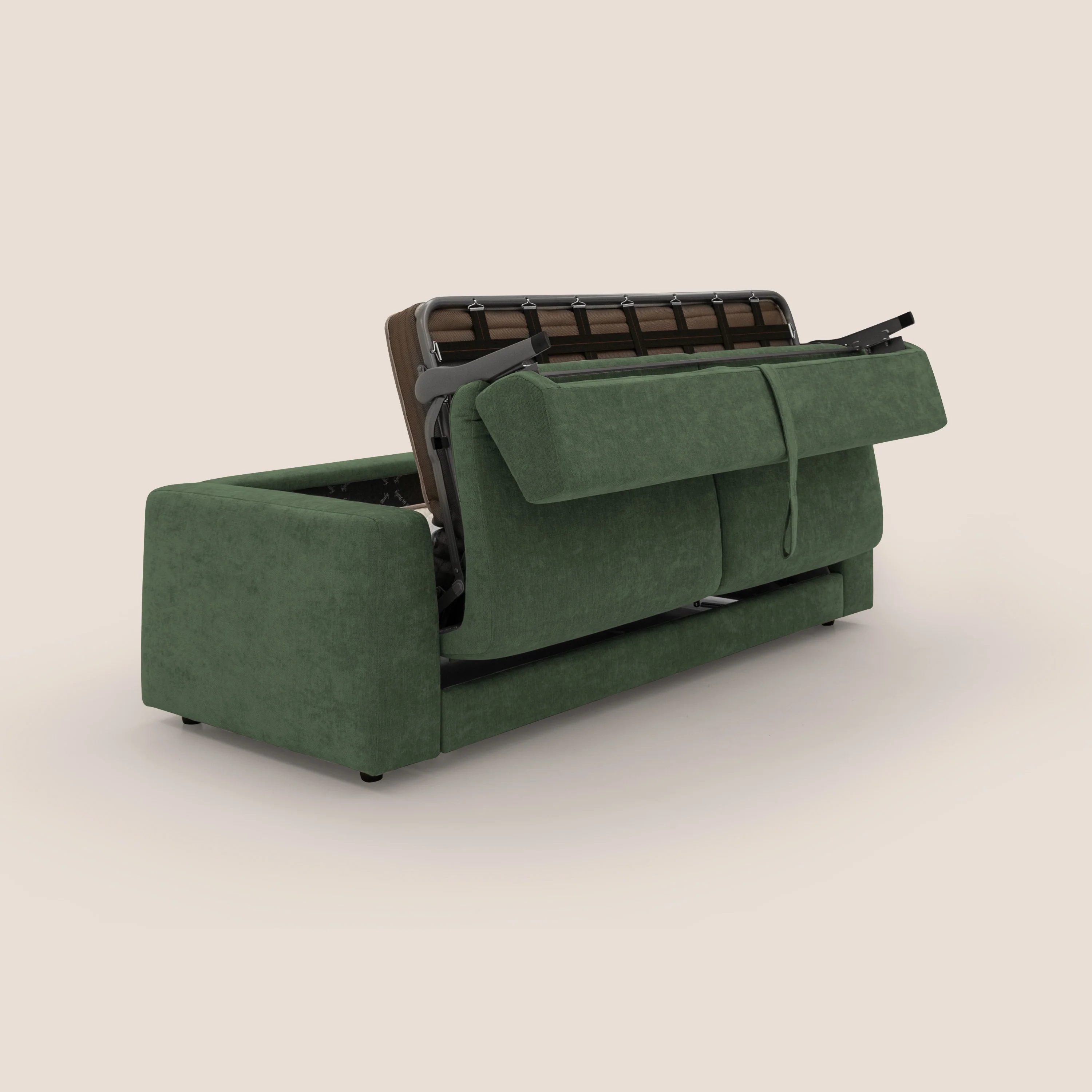 Freia Canapé convertible minimaliste matelas h15cm aux dossiers moelleux en tissu imperméable T14 vert - Image 11
