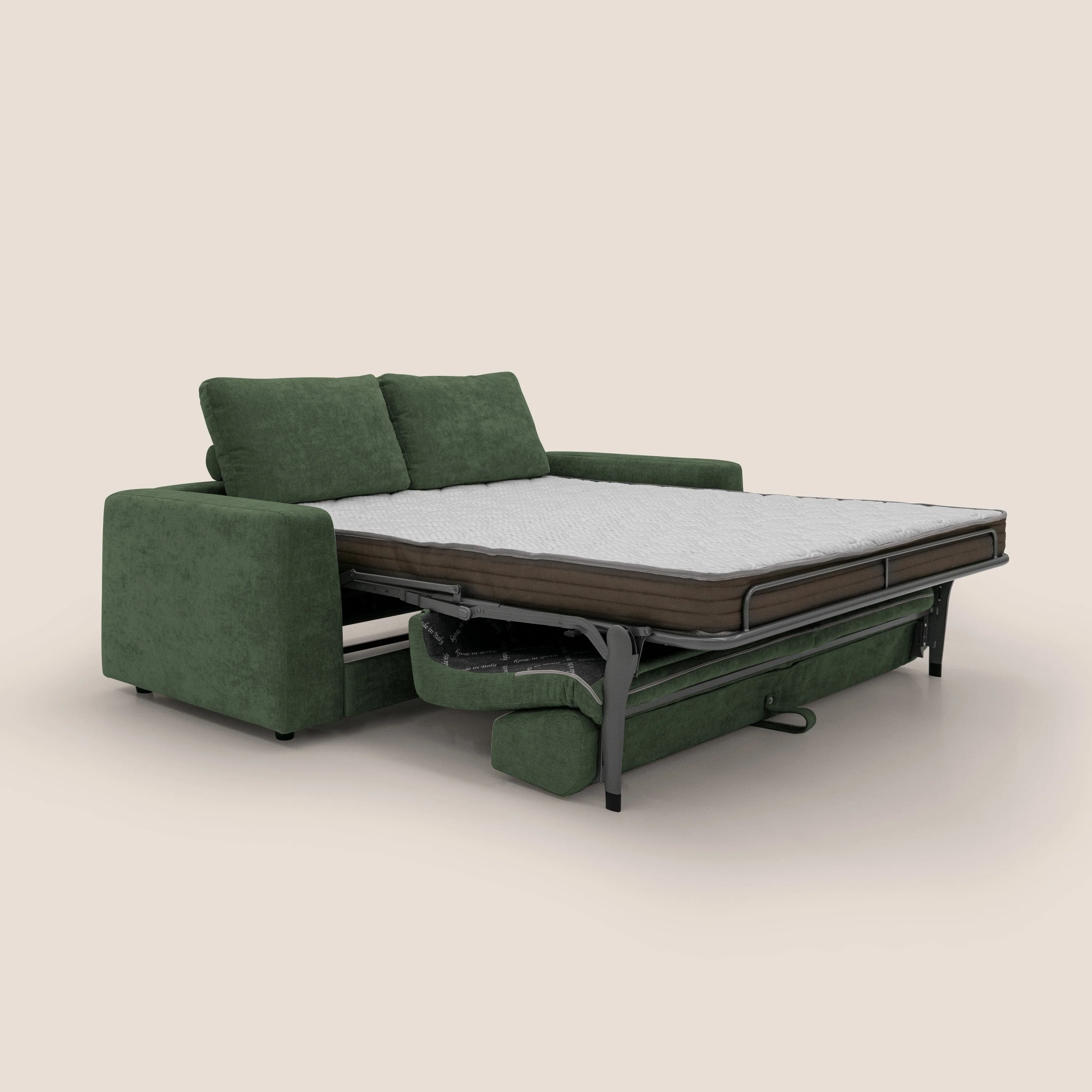 Freia Canapé convertible minimaliste matelas h15cm aux dossiers moelleux en tissu imperméable T14 vert - Image 2