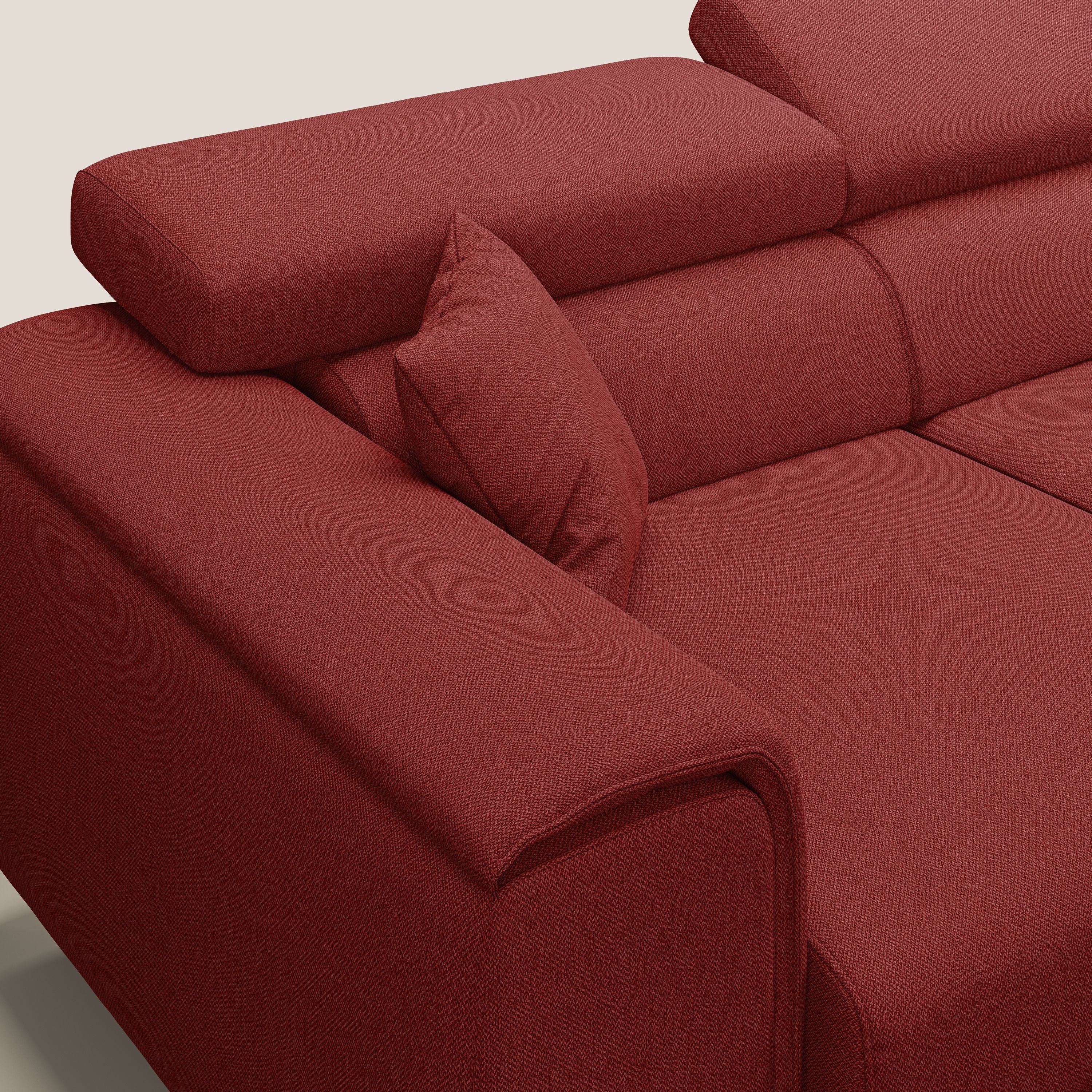Fusion Canapé avec 3 assises coulissantes en tissu doux antitache T05 rouge - Image 6
