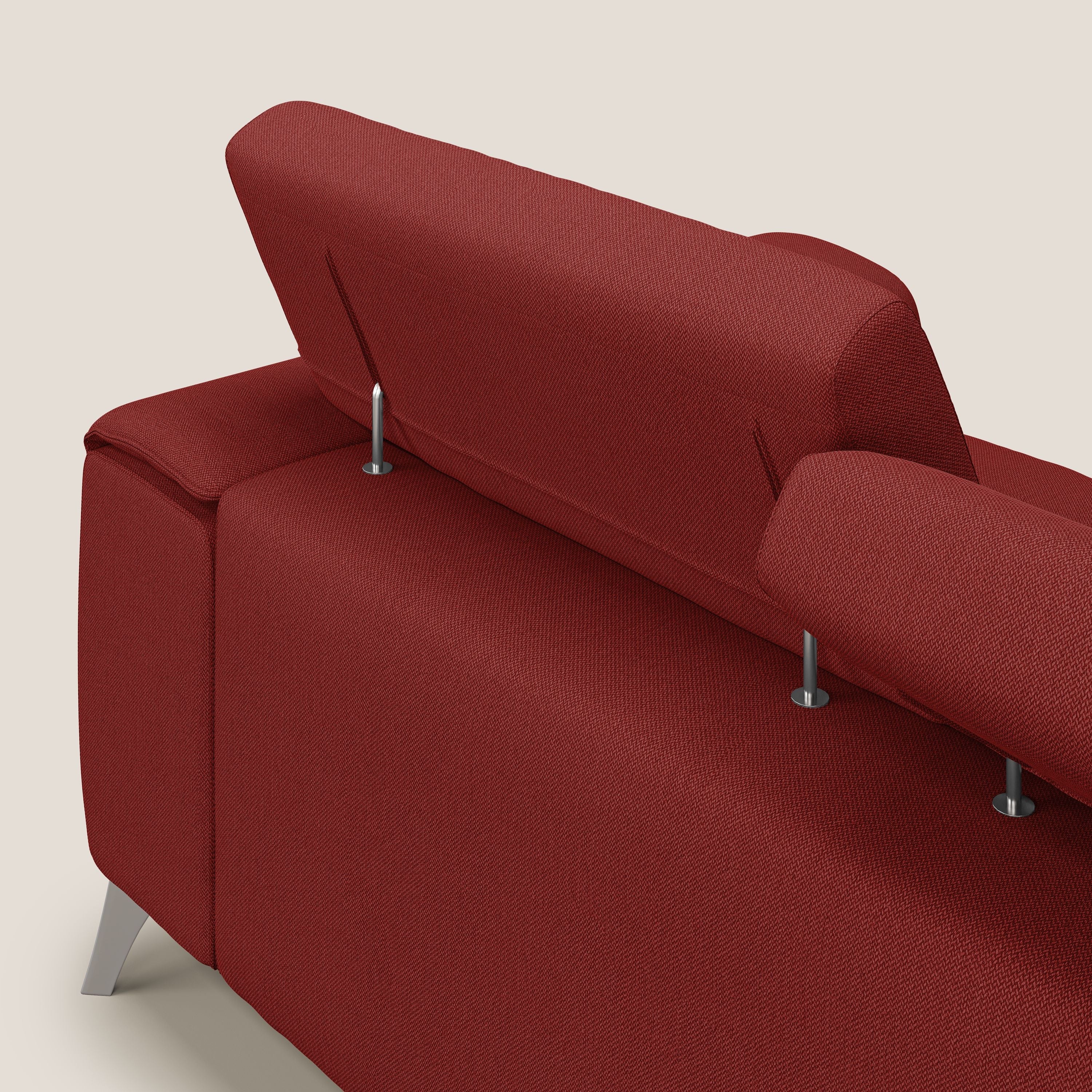 Fusion Canapé avec 3 assises coulissantes en tissu doux antitache T05 rouge - Image 7
