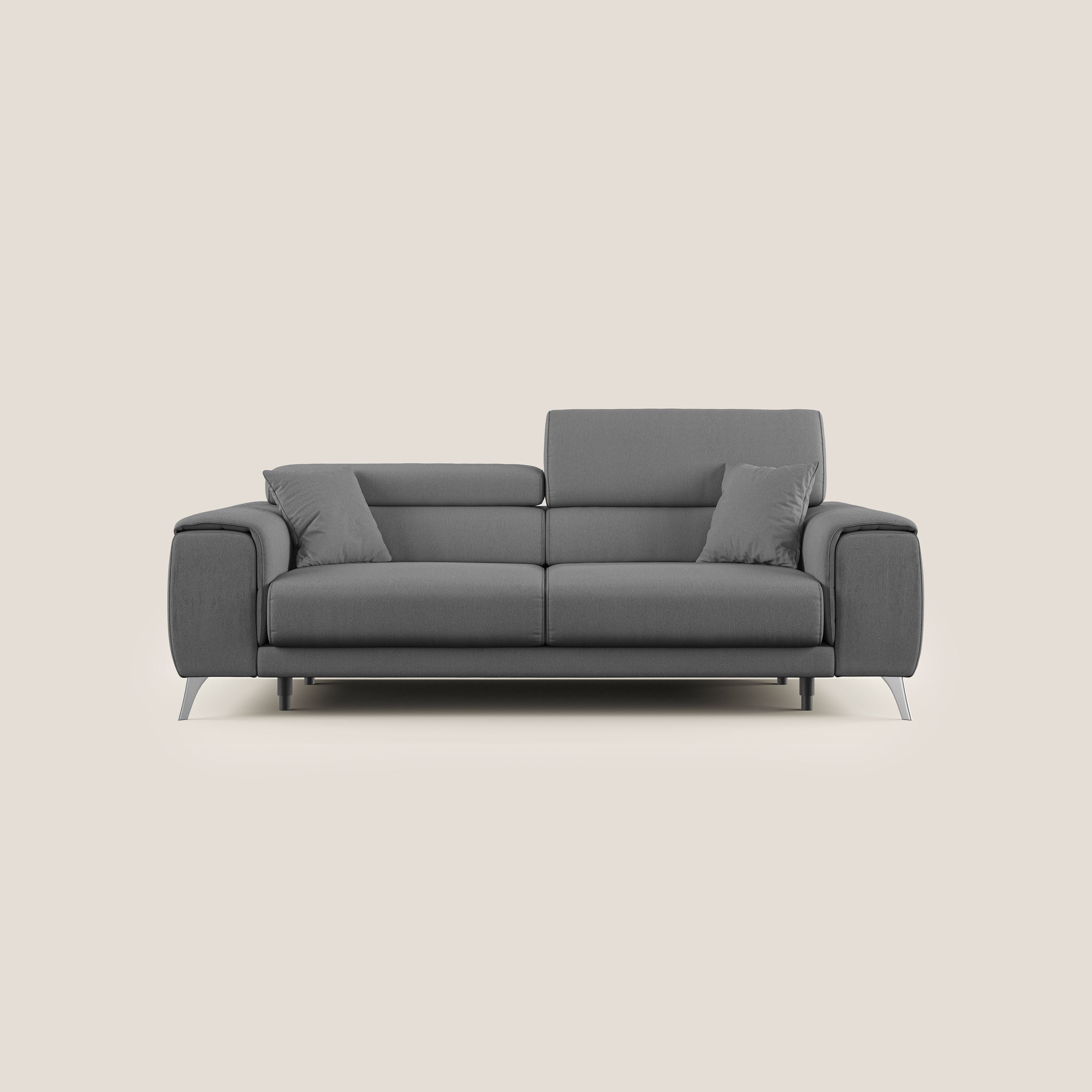 Fusion Canapé avec assises coulissantes en tissu doux antitache T05 anthracite