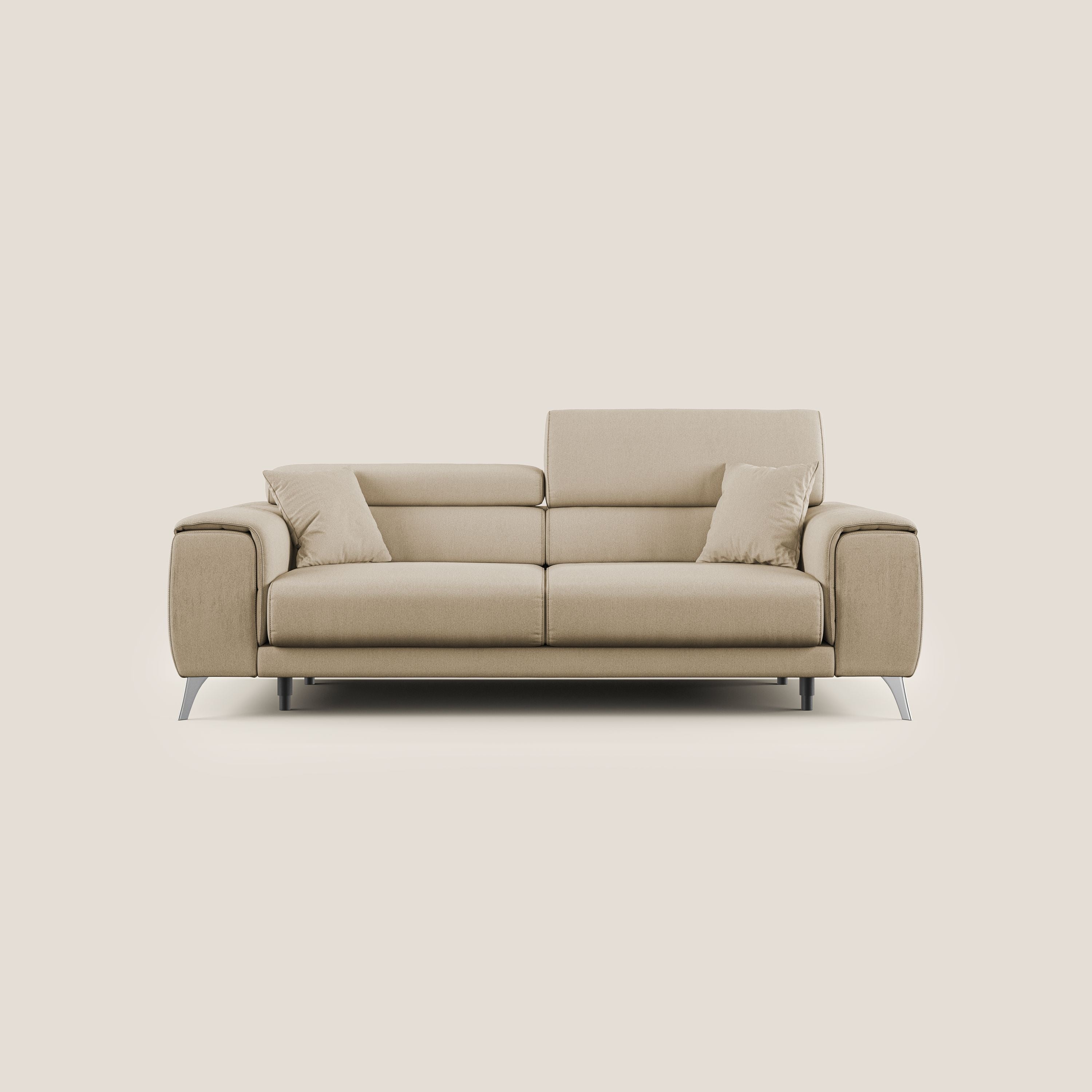 Fusion Canapé avec assises coulissantes en tissu doux antitache T05 beige