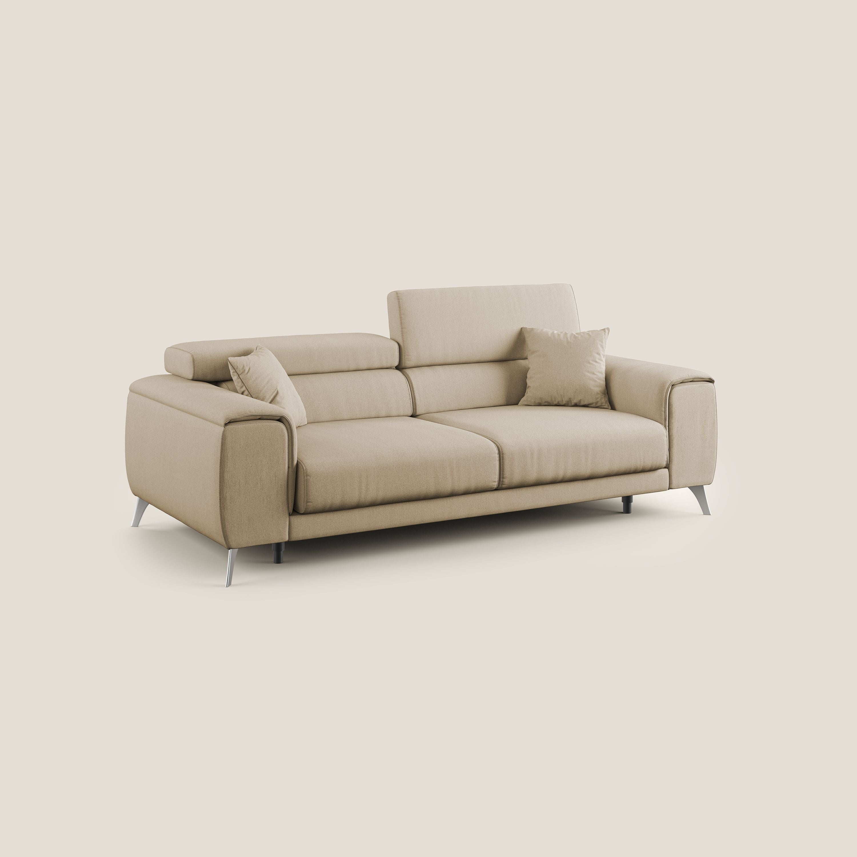 Fusion Canapé avec assises coulissantes en tissu doux antitache T05 beige - Image 3