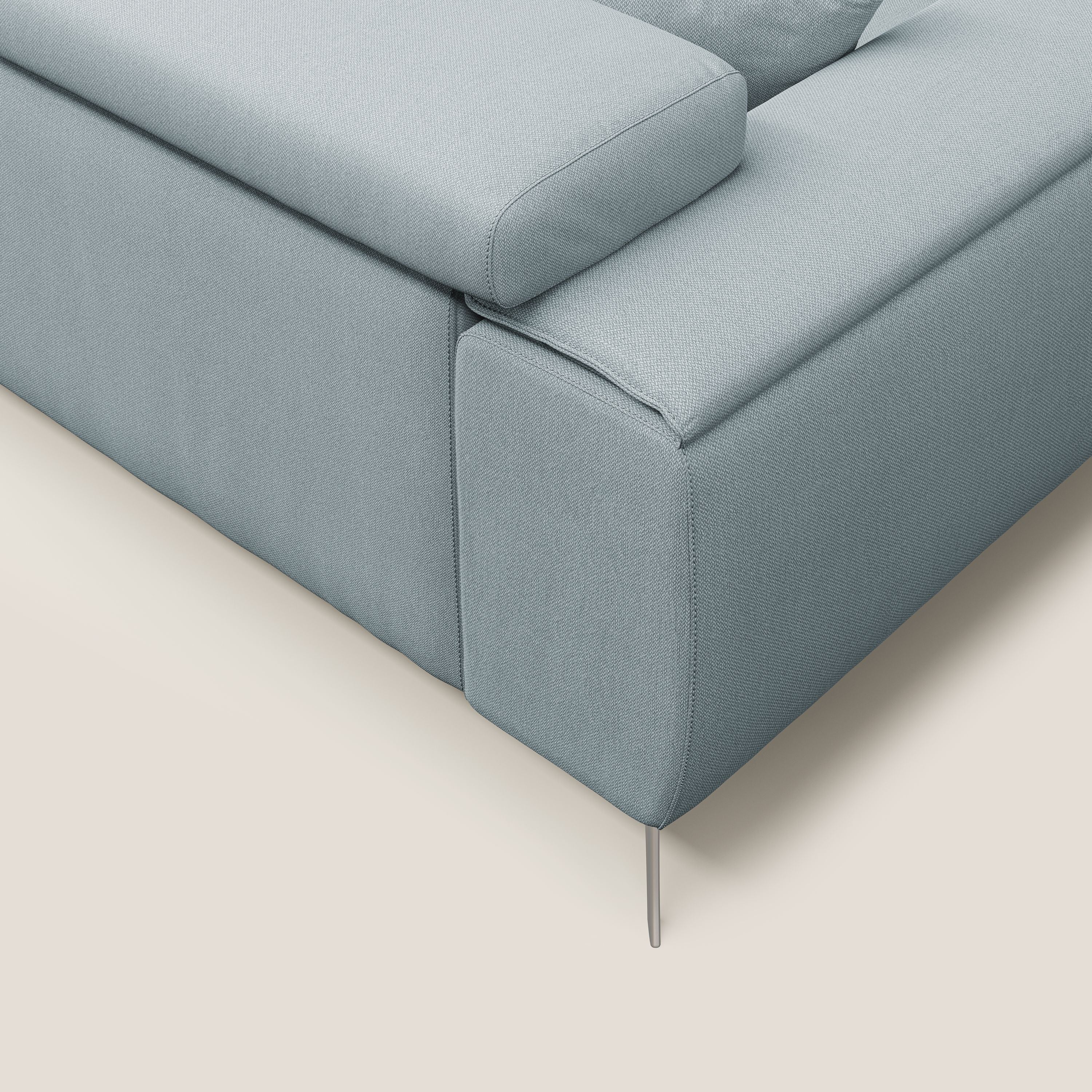 Fusion Canapé avec assises coulissantes en tissu doux antitache T05 bleu gris - Image 7