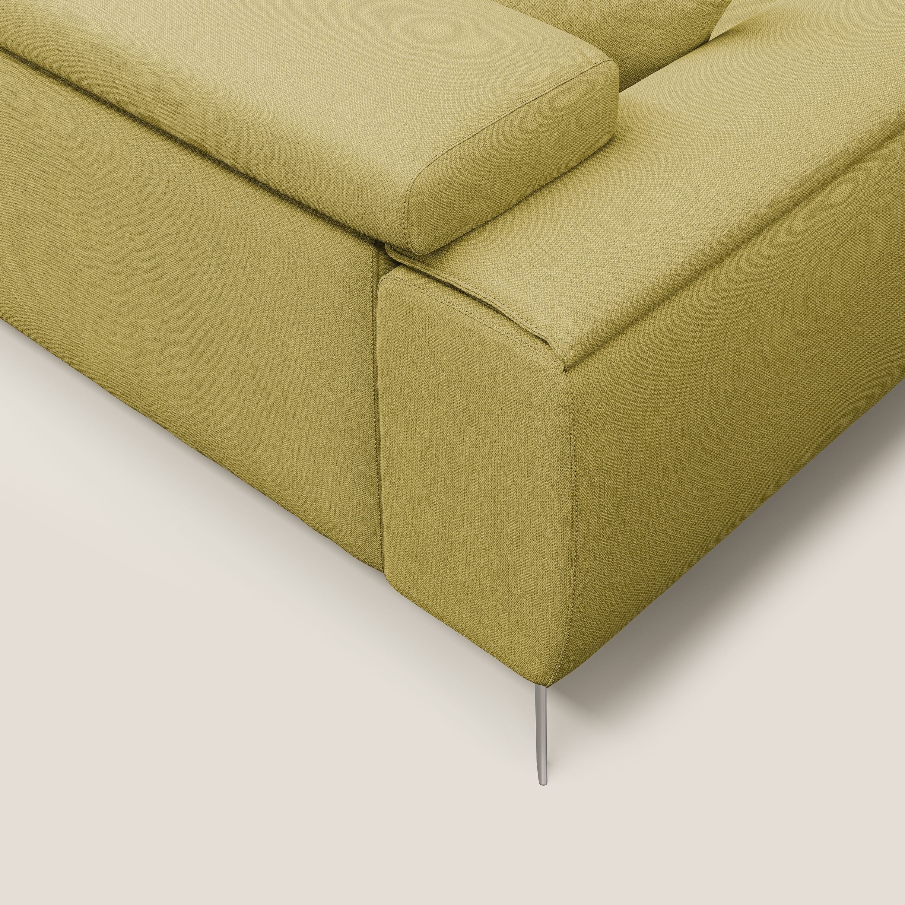 Fusion Canapé avec assises coulissantes en tissu doux antitache T05 jaune - Image 7