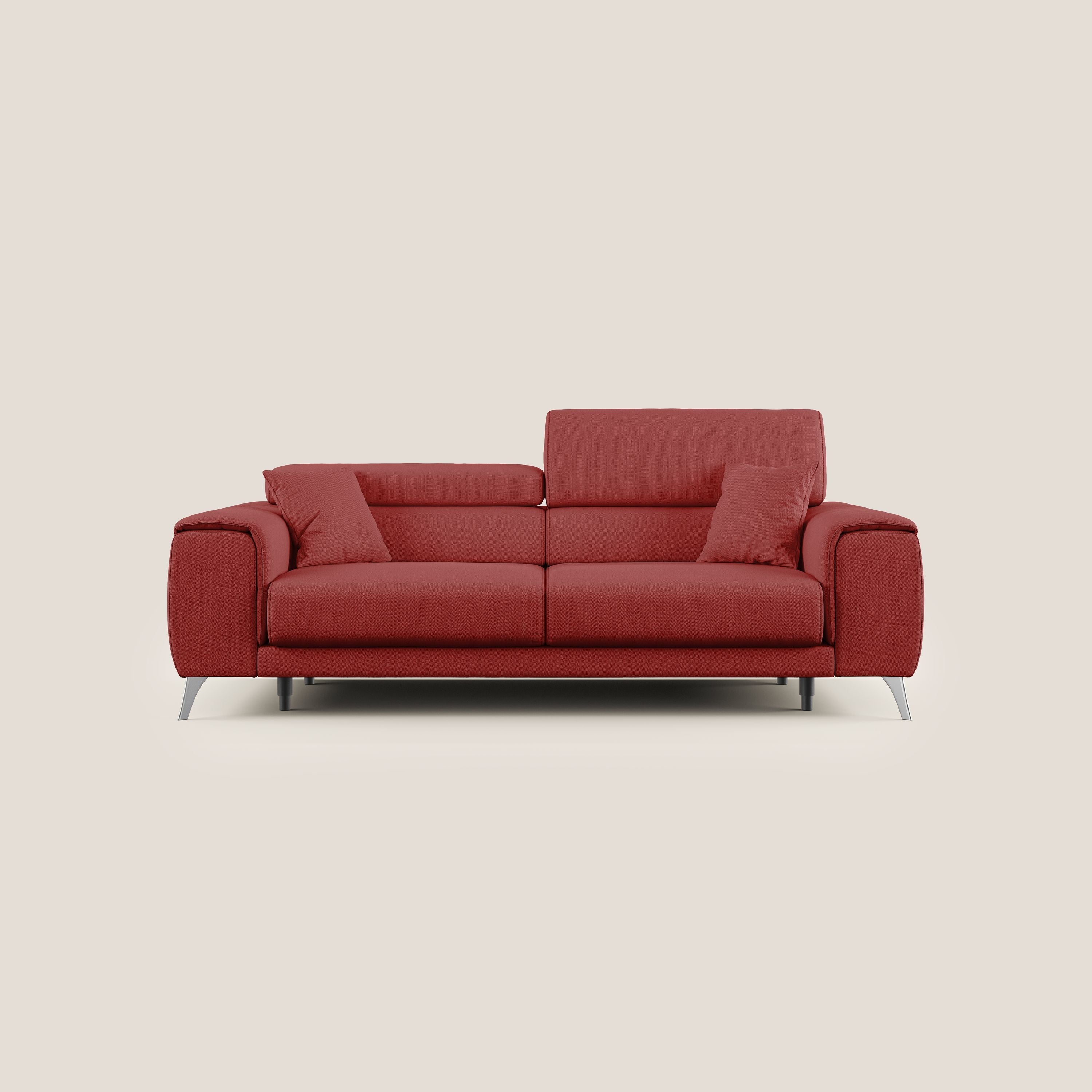 Fusion Canapé avec assises coulissantes en tissu doux antitache T05 rouge