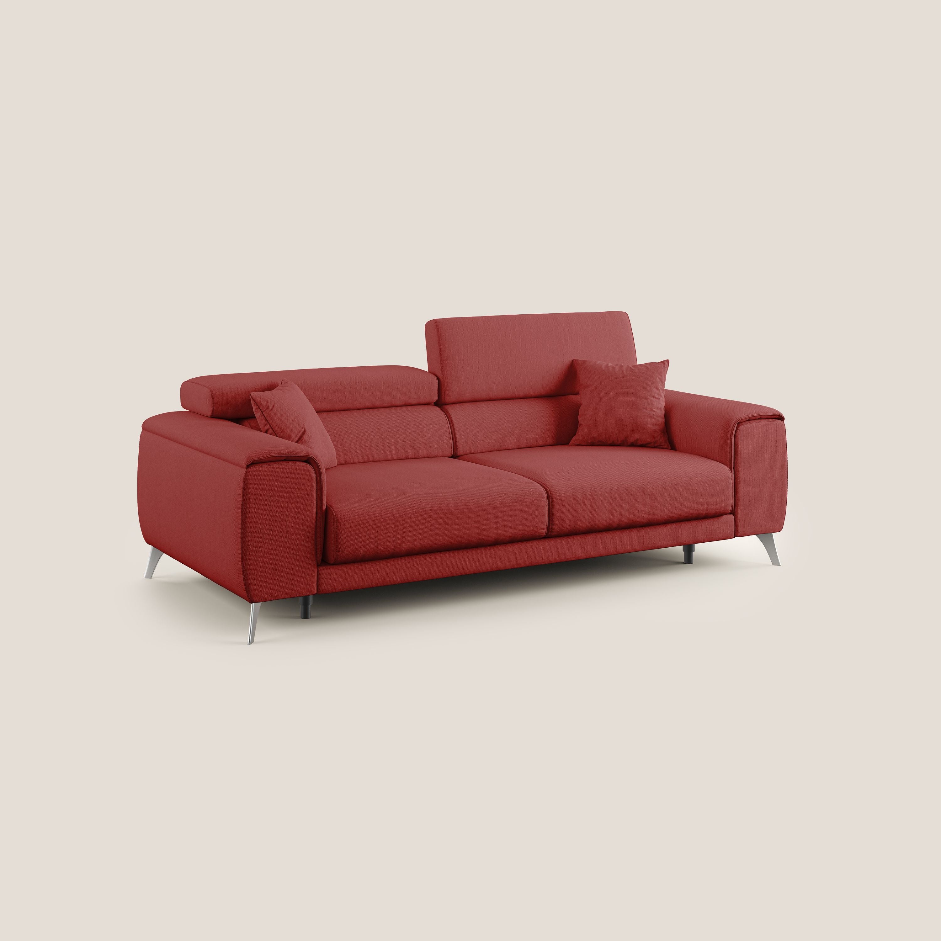 Fusion Canapé avec assises coulissantes en tissu doux antitache T05 rouge - Image 3