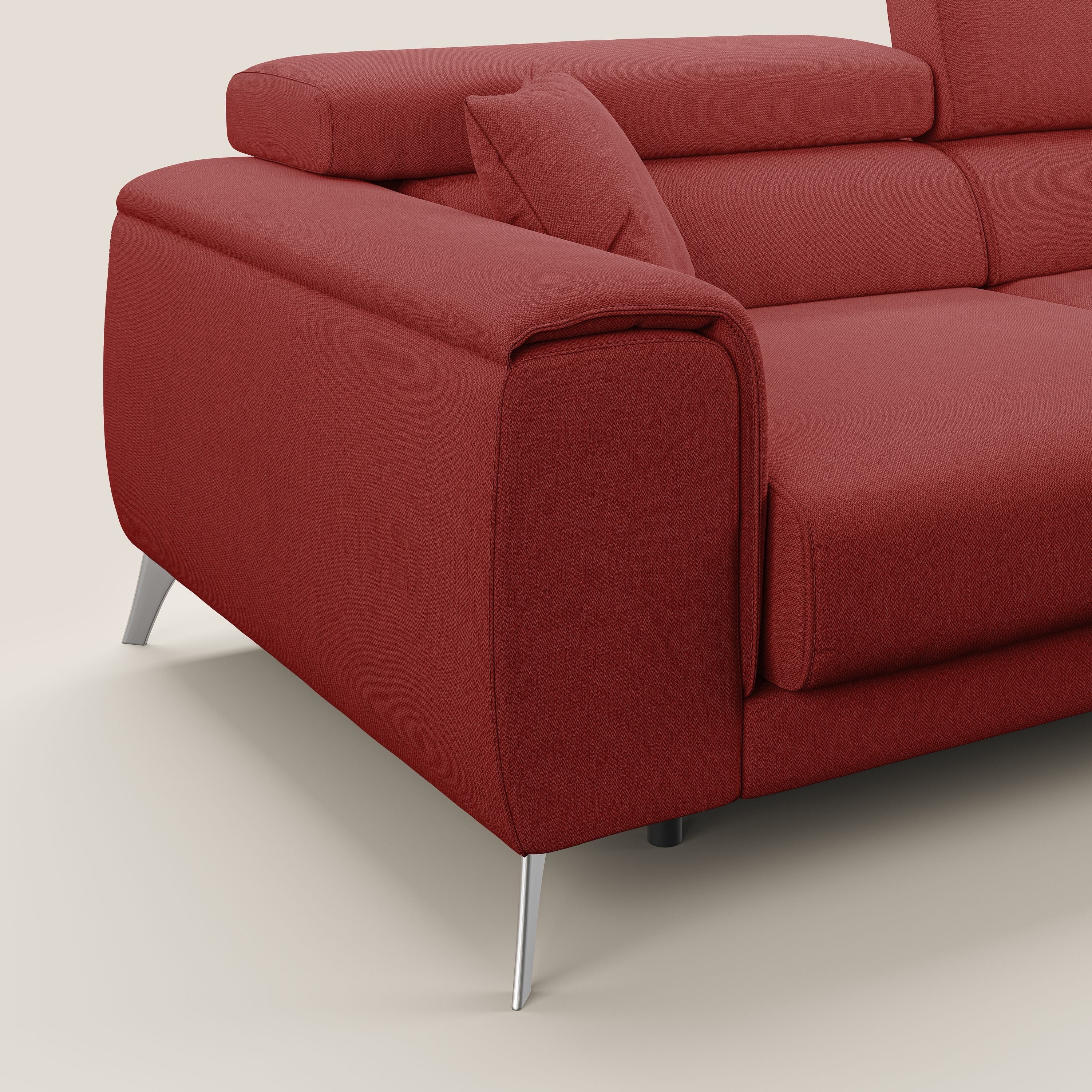 Fusion Canapé avec assises coulissantes en tissu doux antitache T05 rouge - Image 6