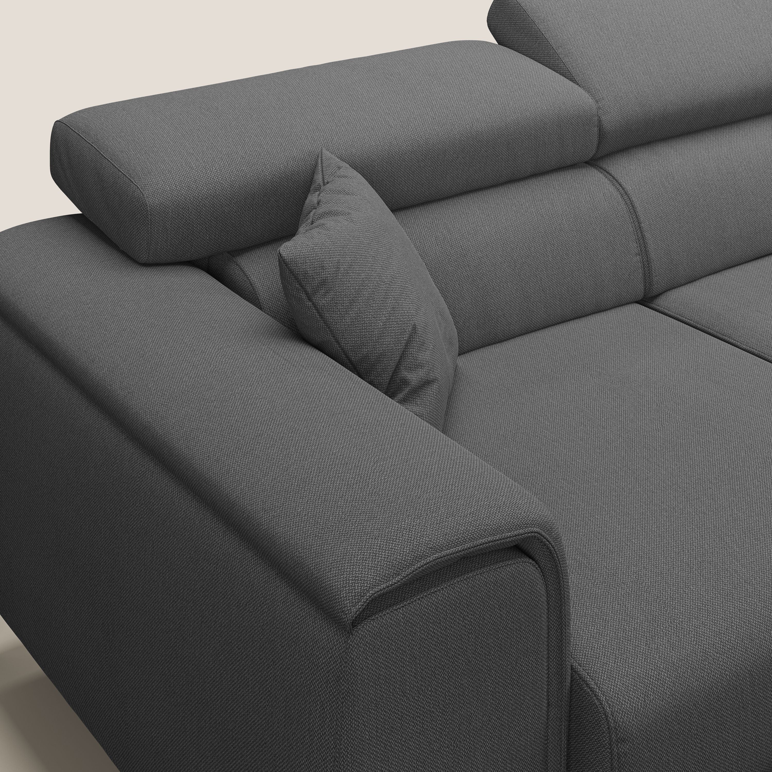 Fusion Canapé d'angle avec assises amovibles en tissu doux antitache T05 anthracite - Image 9
