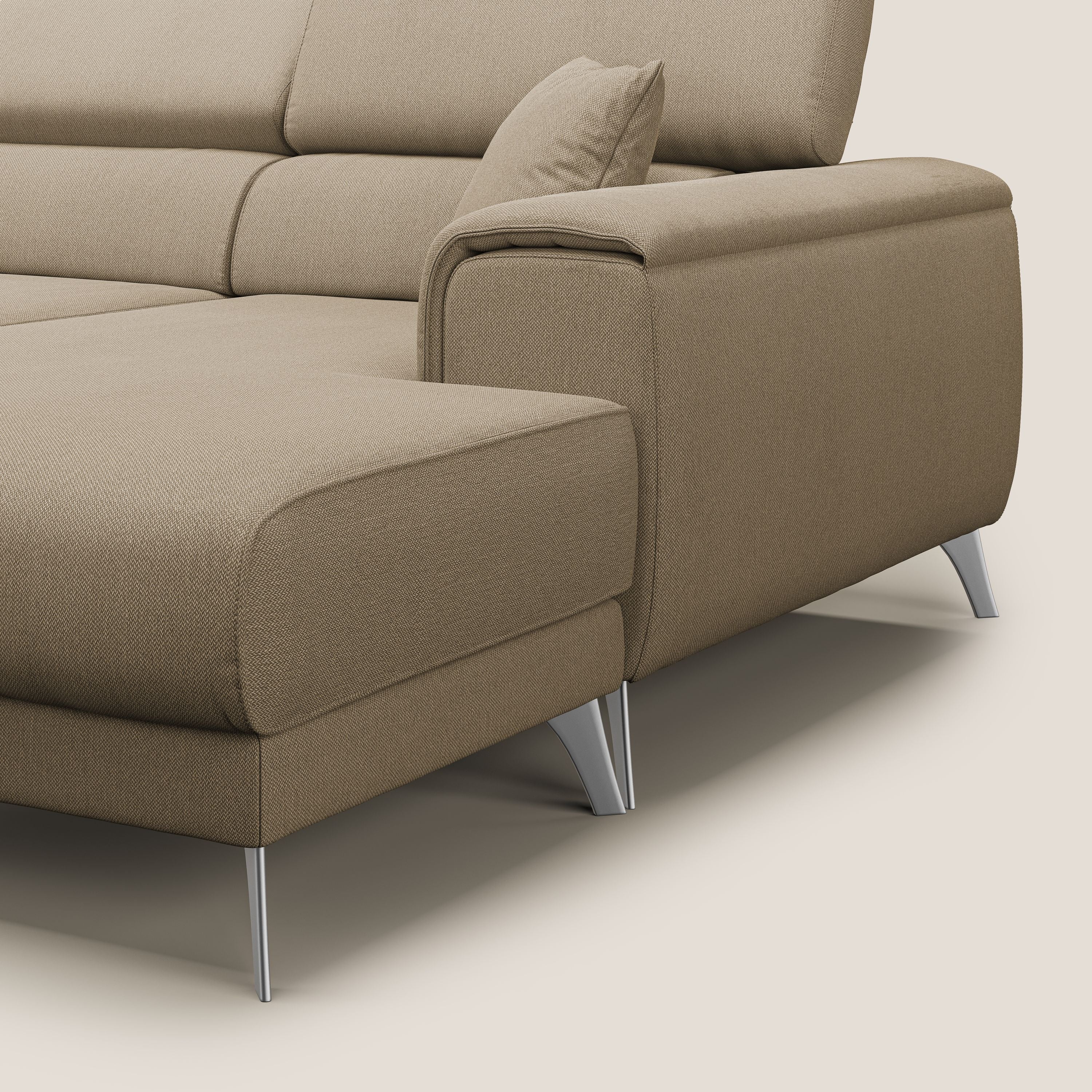 Fusion Canapé d'angle avec assises amovibles en tissu doux antitache T05 beige - Image 8