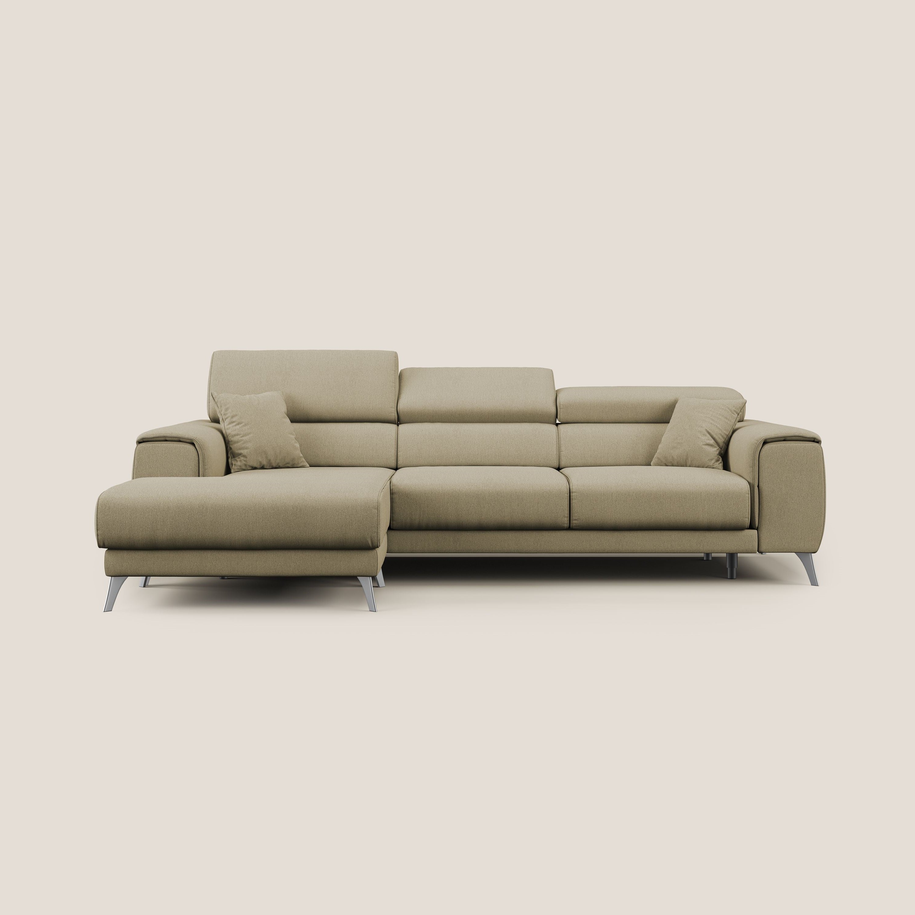 Fusion Canapé d'angle avec assises amovibles en tissu doux antitache T05 chameau - Image 10