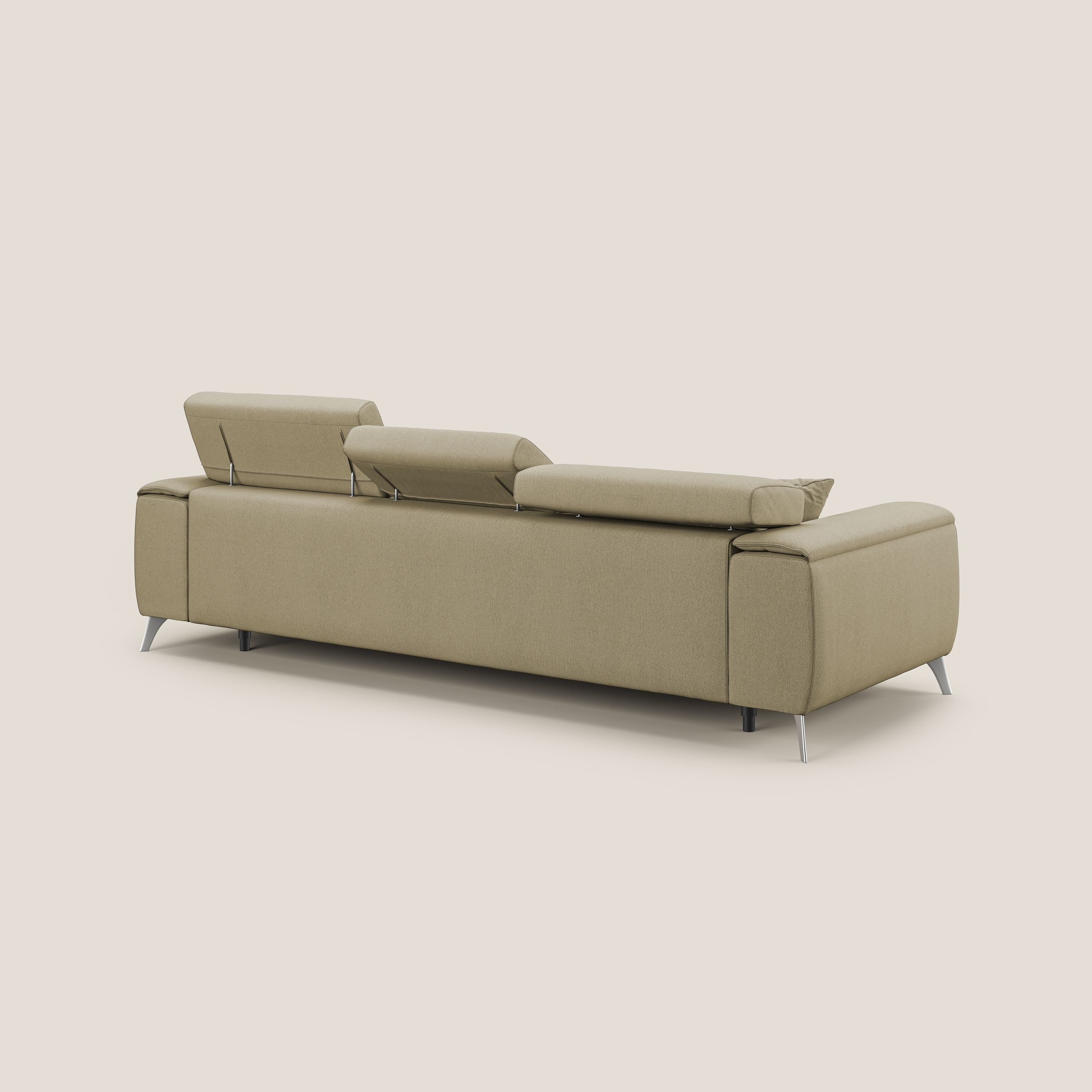 Fusion Canapé d'angle avec assises amovibles en tissu doux antitache T05 chameau - Image 5
