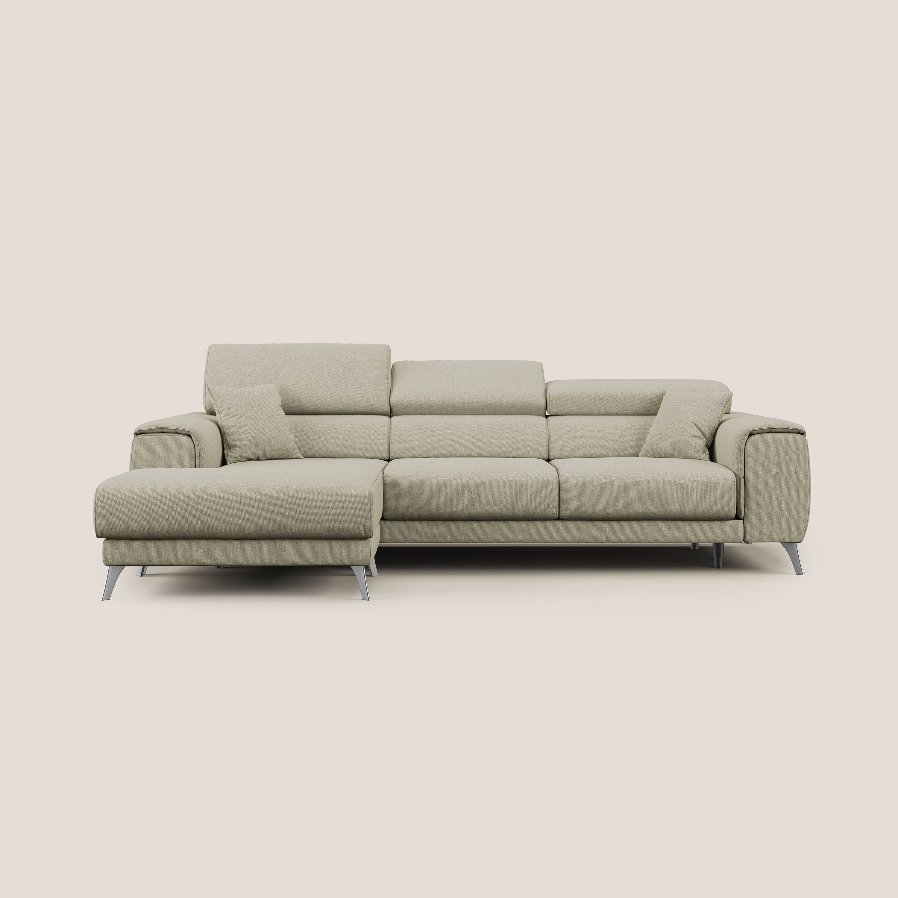 Fusion Canapé d'angle avec assises amovibles en tissu doux antitache T05 crème - Image 10
