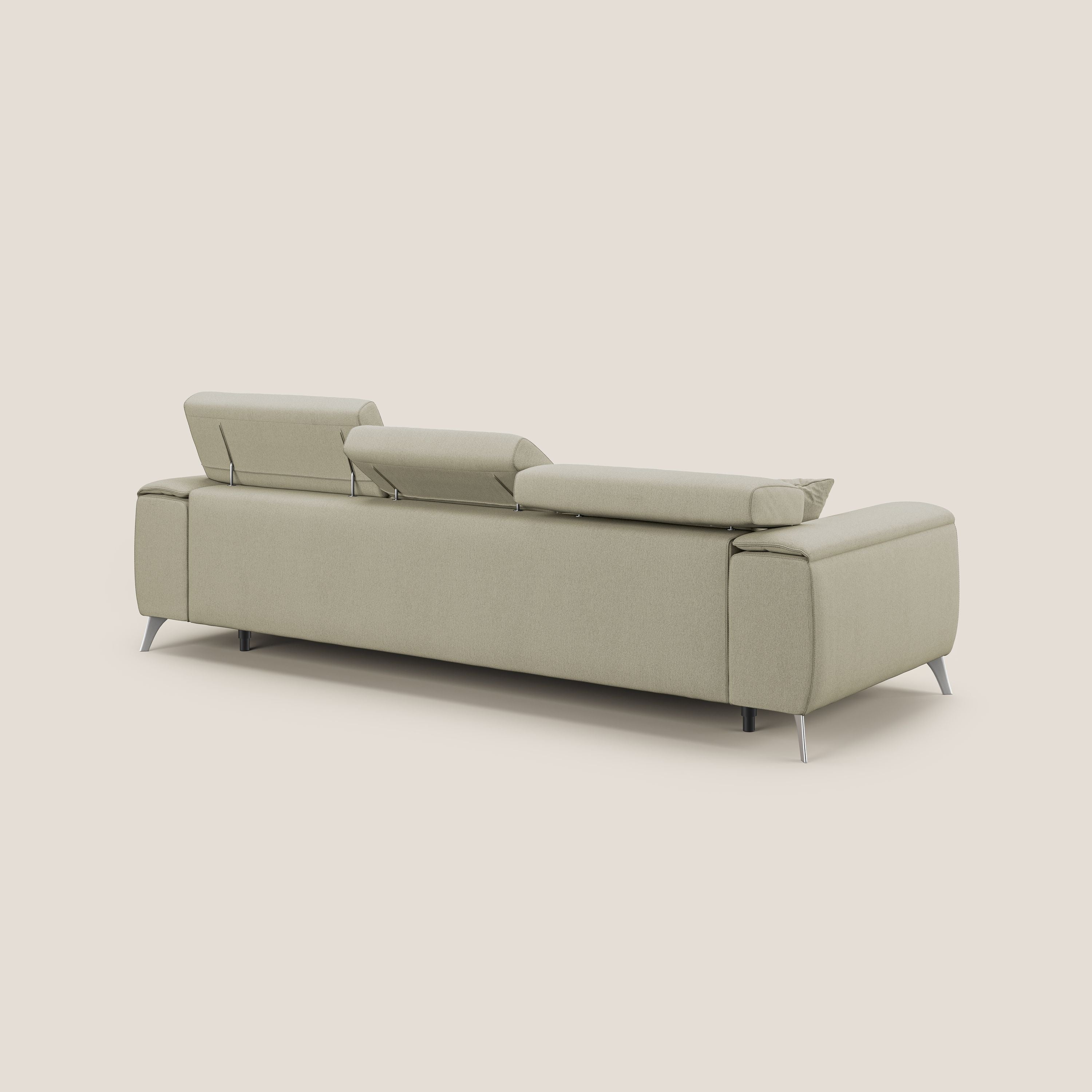 Fusion Canapé d'angle avec assises amovibles en tissu doux antitache T05 crème - Image 5